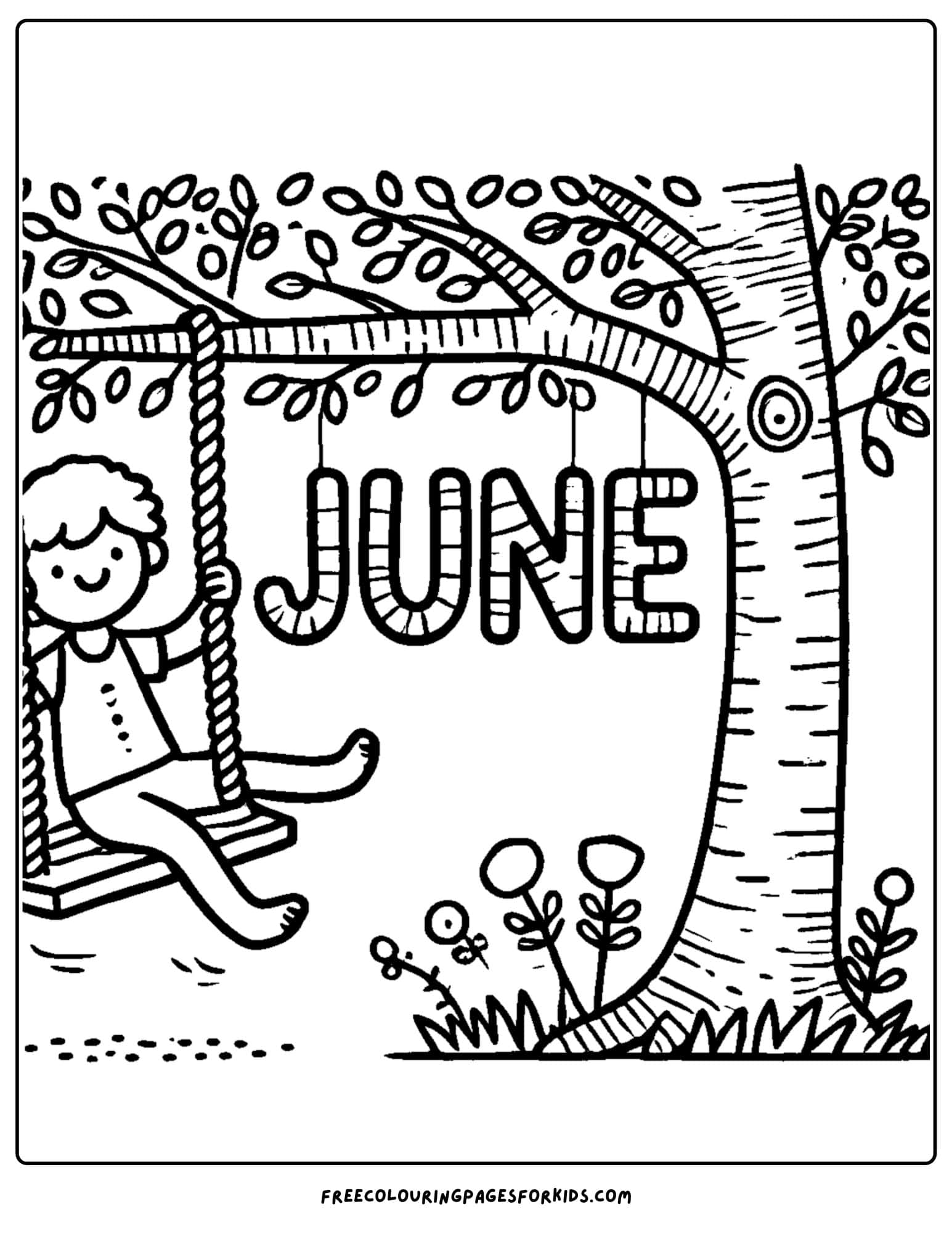 a child swinging on a tree swing