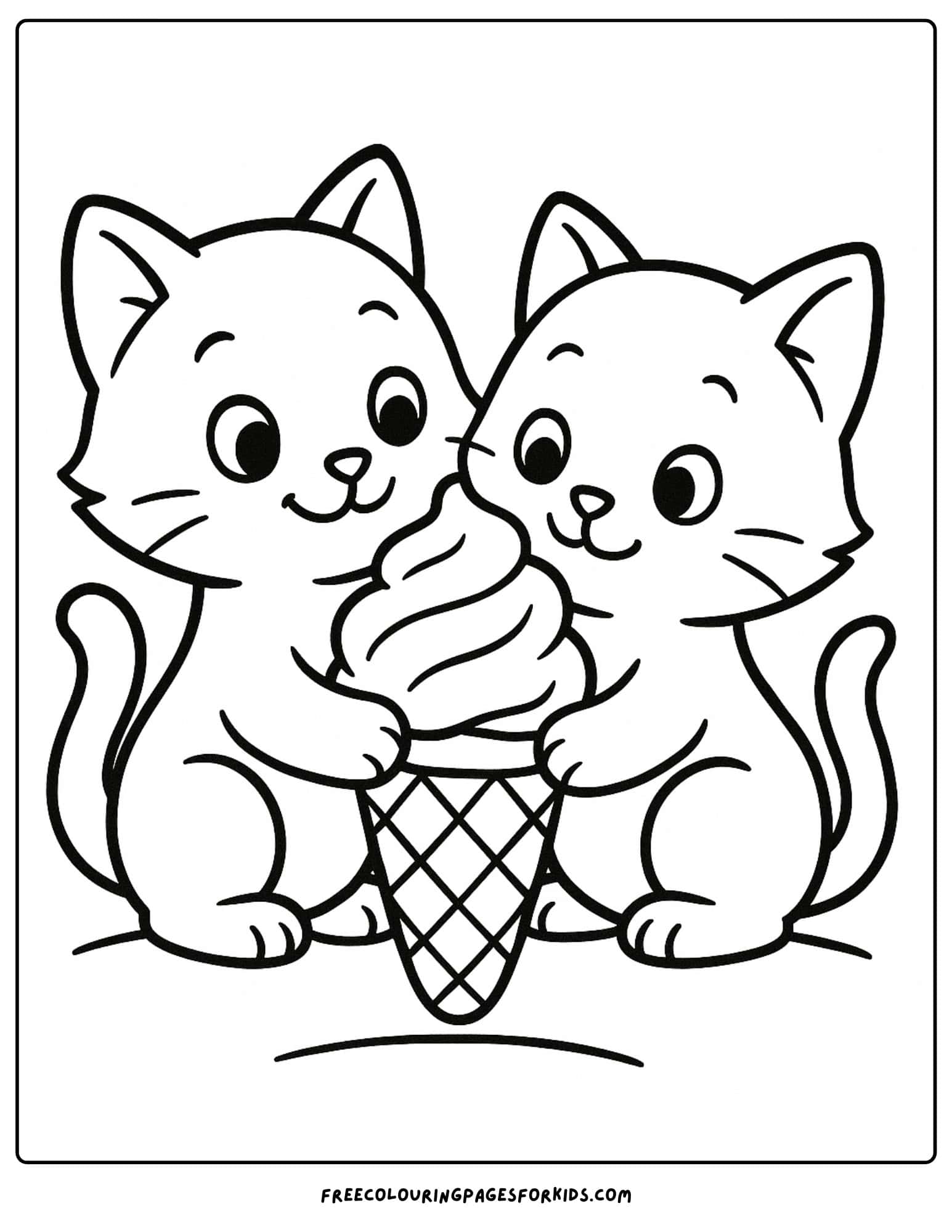 kittens eating ice cream