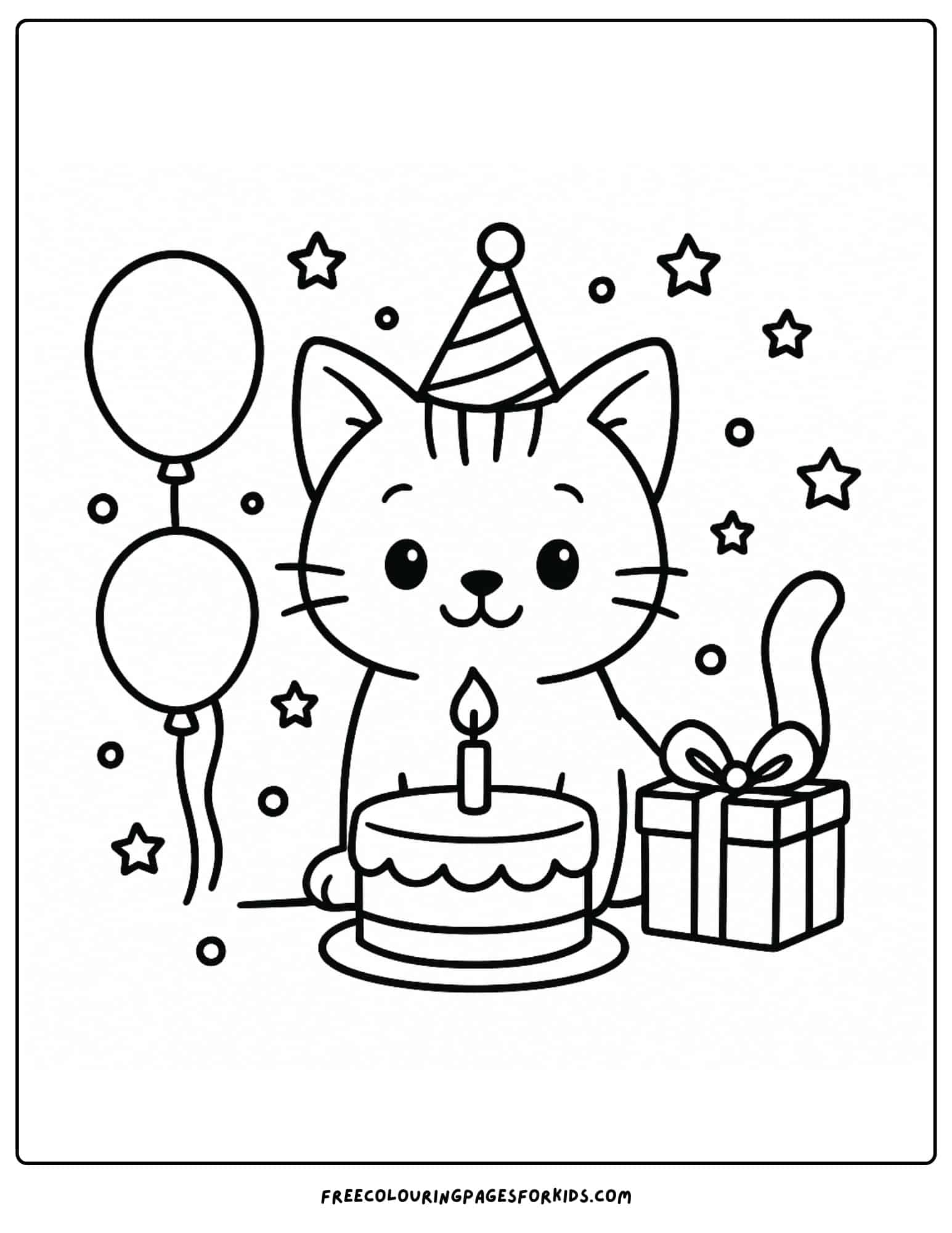 a kitten wearing a party hat