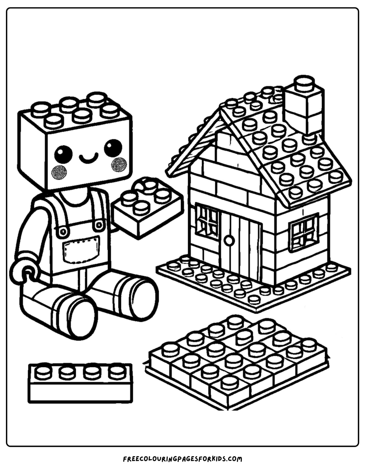 a lego building being built