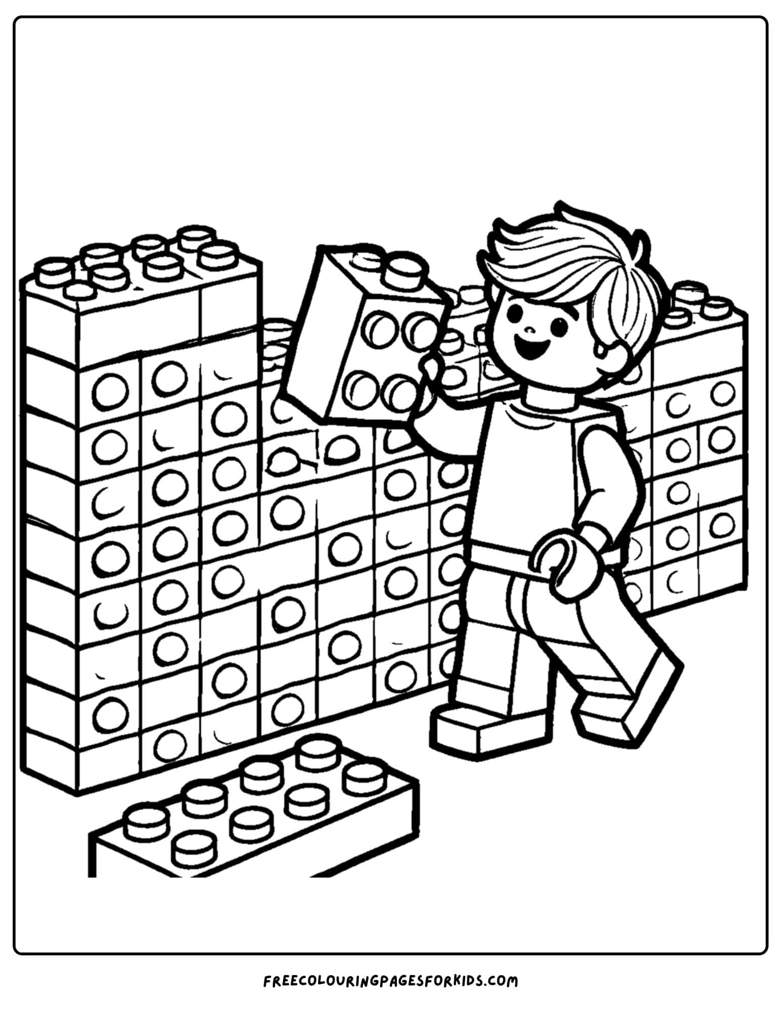 a child stacking lego bricks