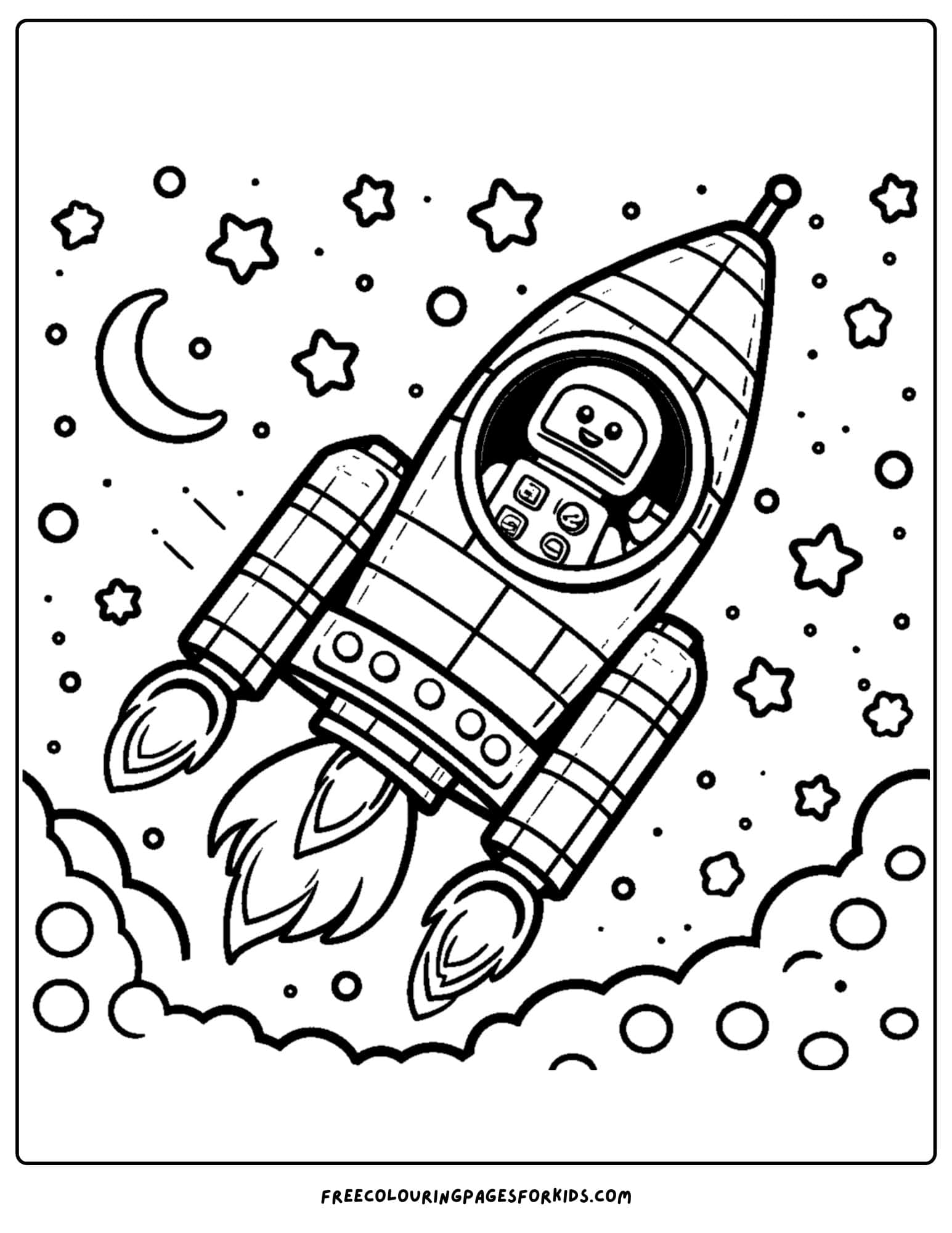 a lego rocket in space