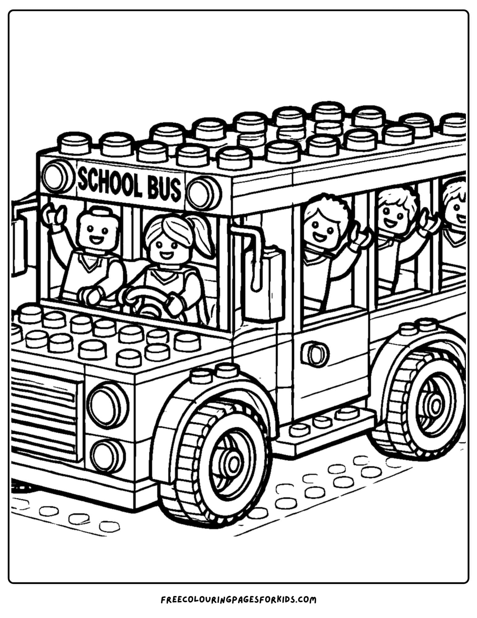 a lego school bus