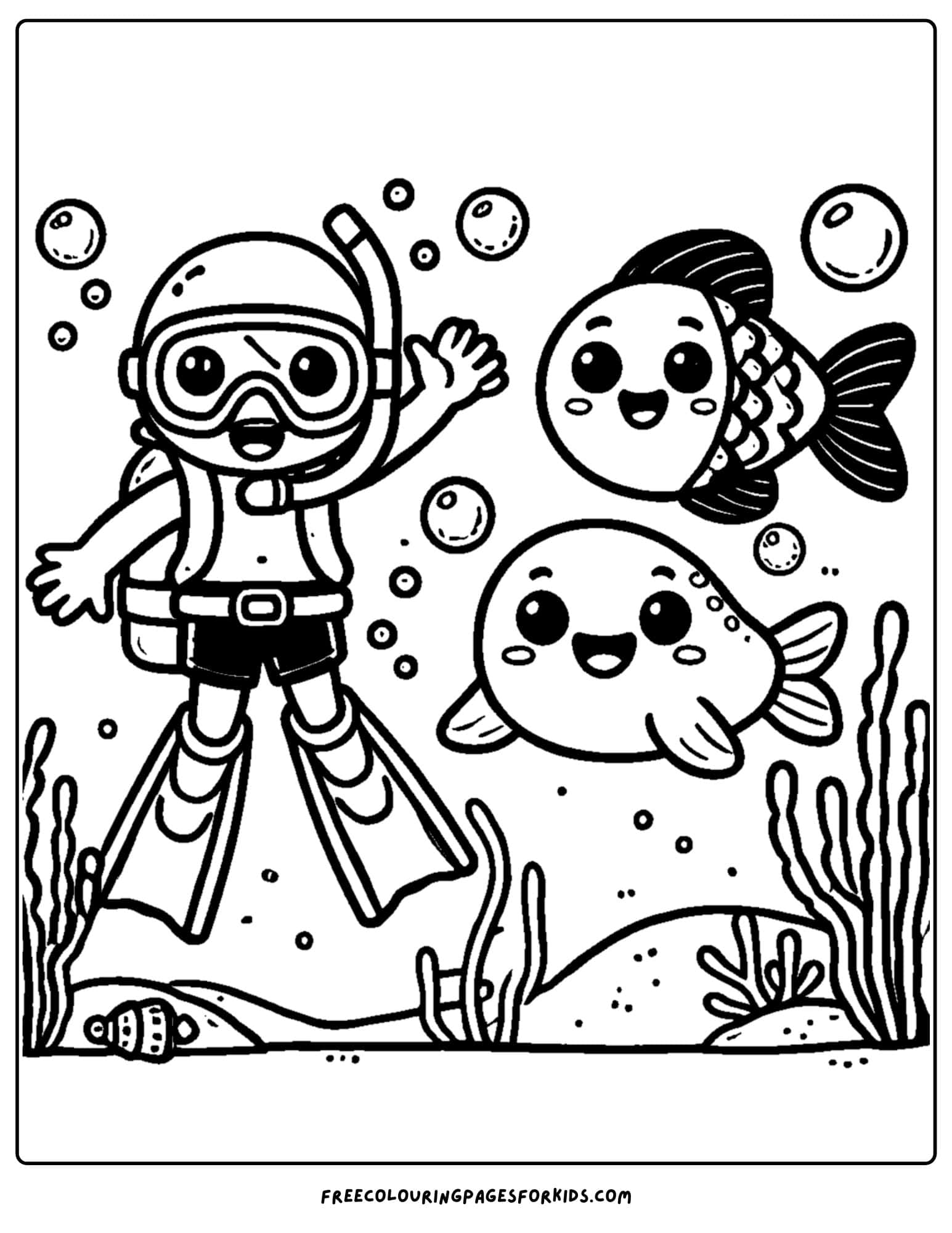 a scuba diver waving