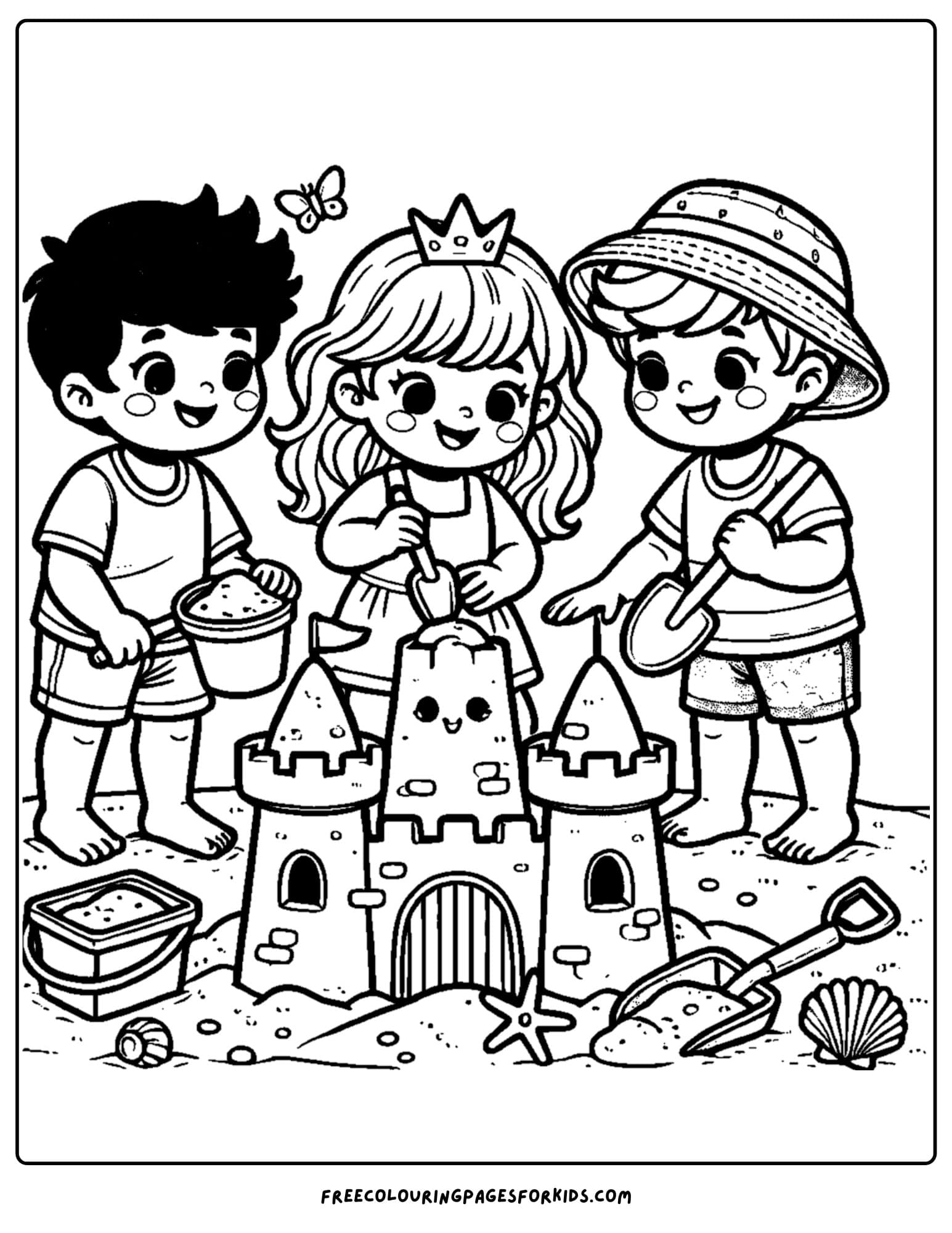 children building a sandcastle