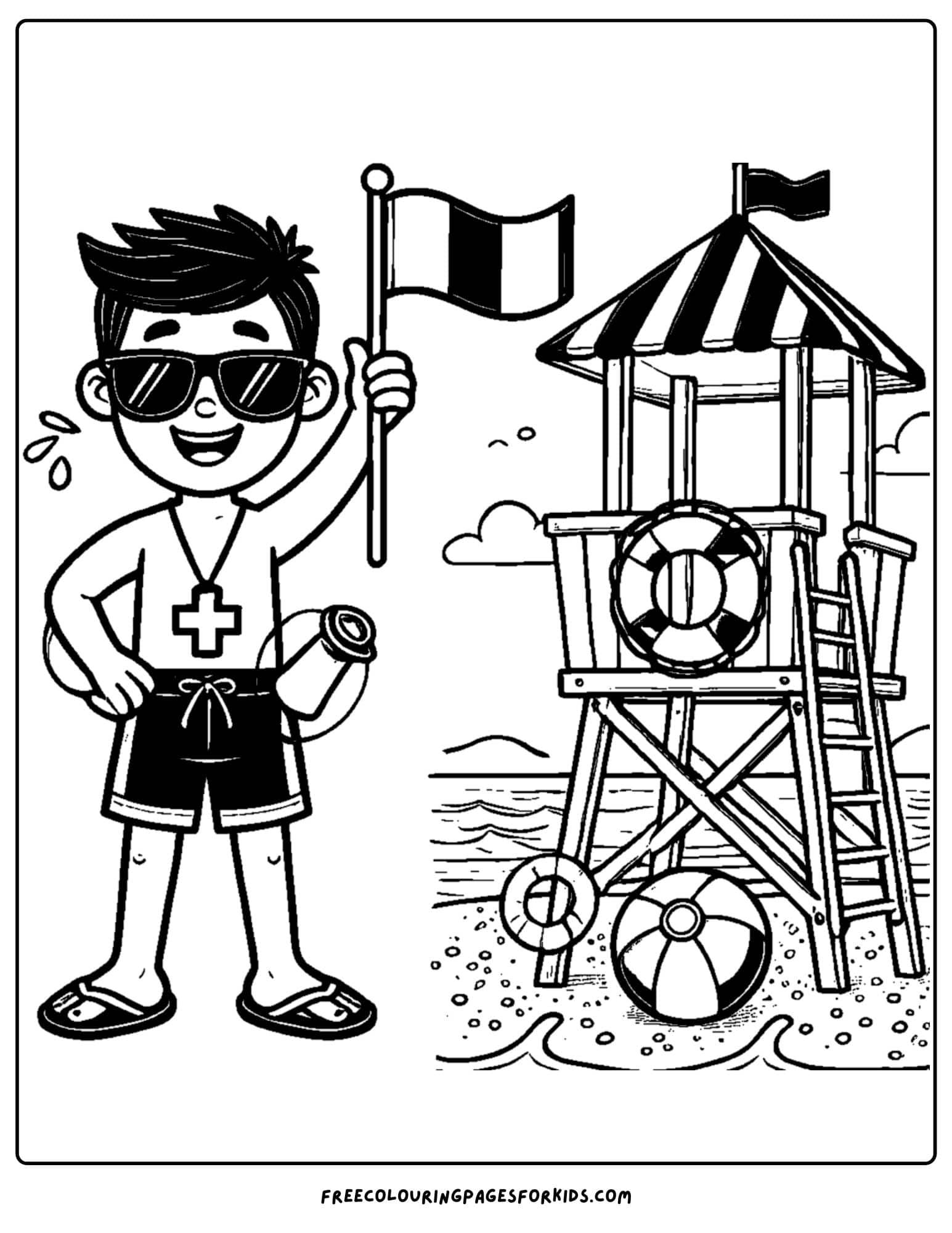 a life guard and tower