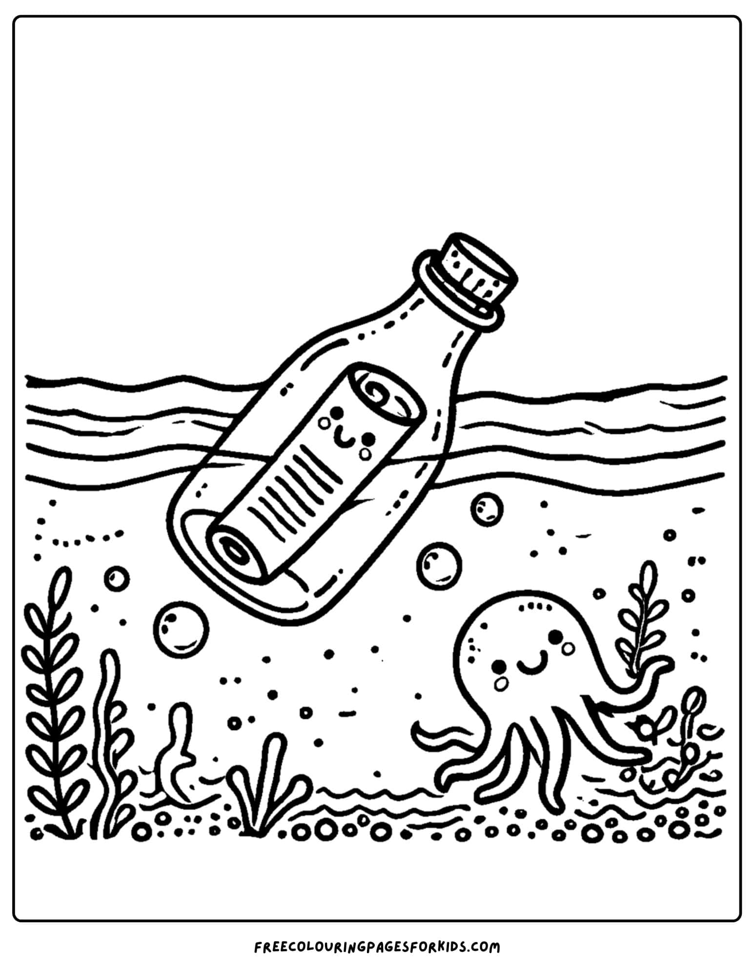 a message in a bottle floating in the water