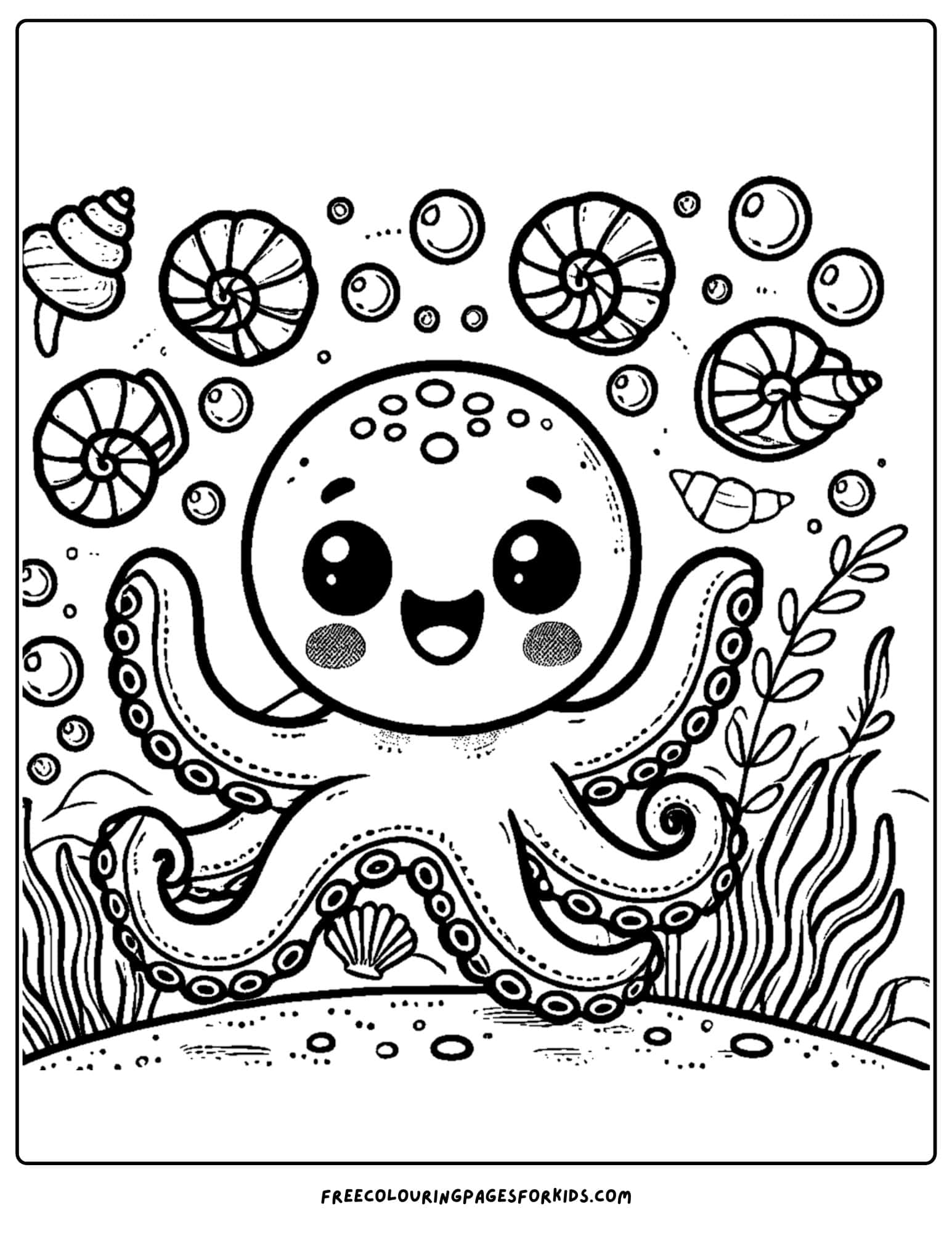 an octopus juggling sea shells