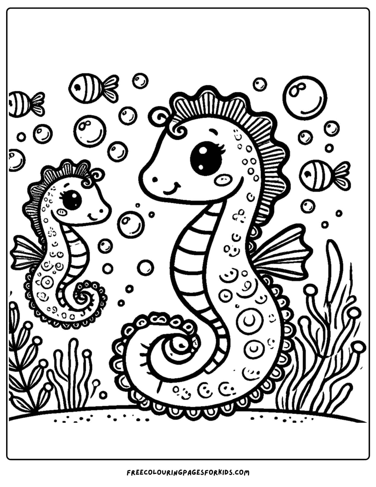 seahorses under the sea