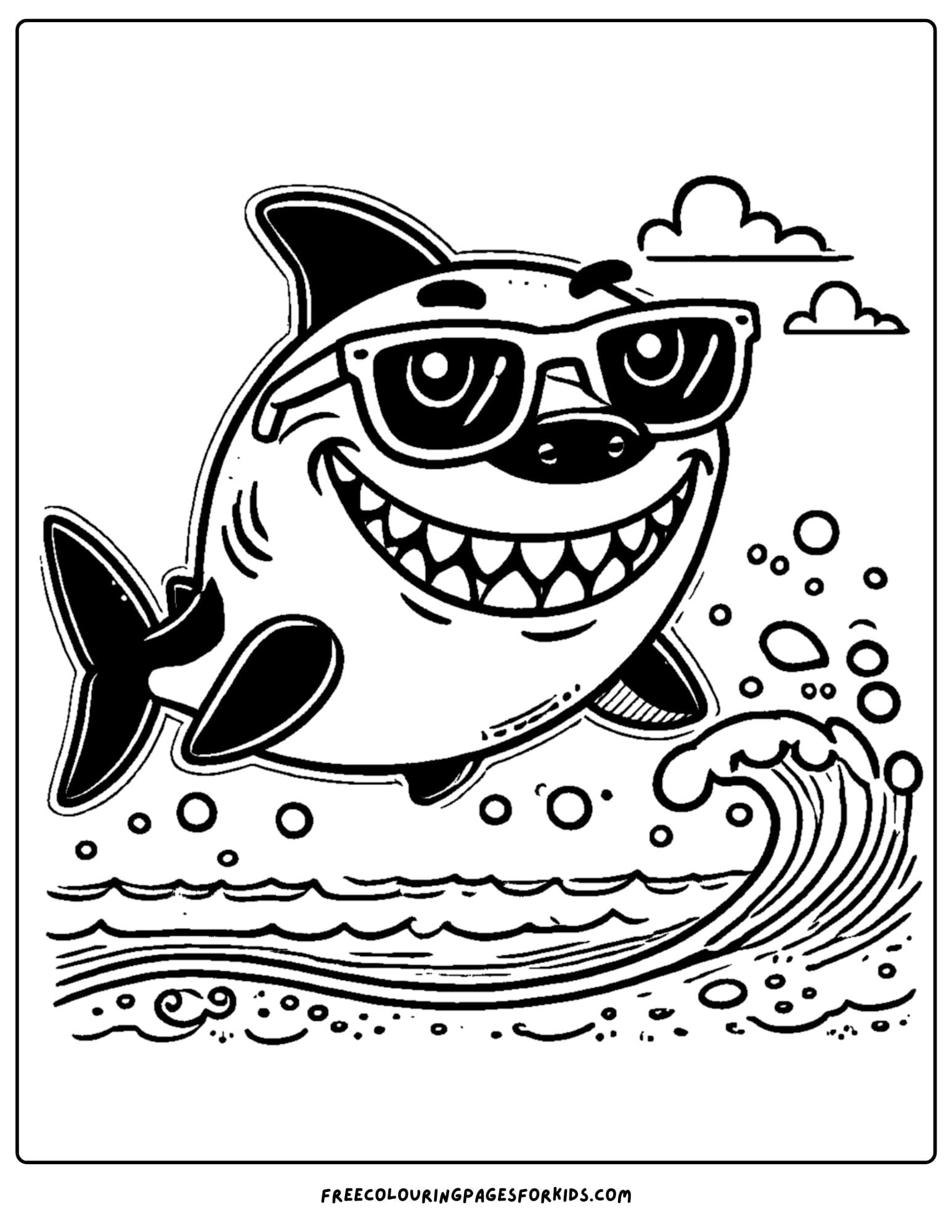 a shark wearing sunglasses