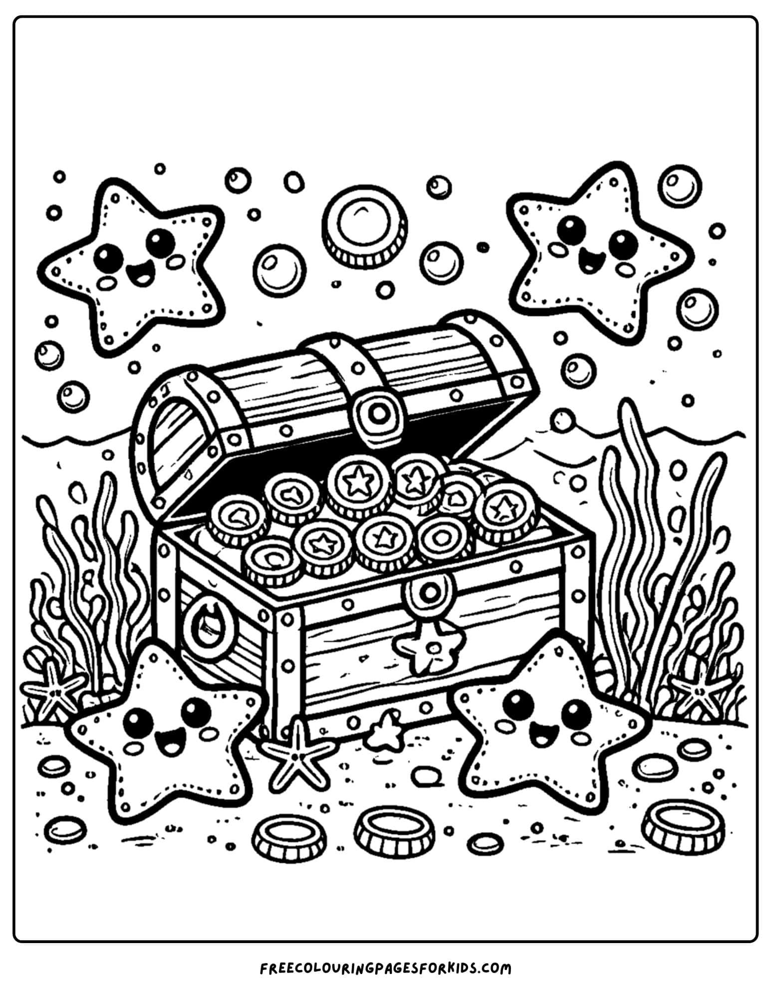 a treasure chest on the bottom of the ocean