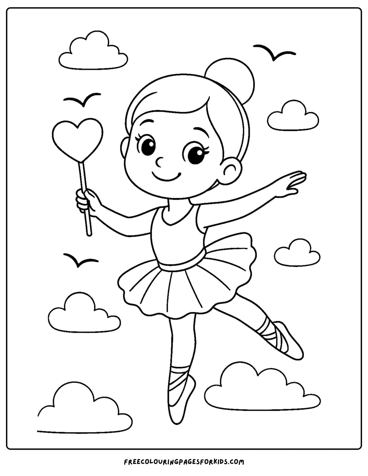 a ballerina with a heart wand