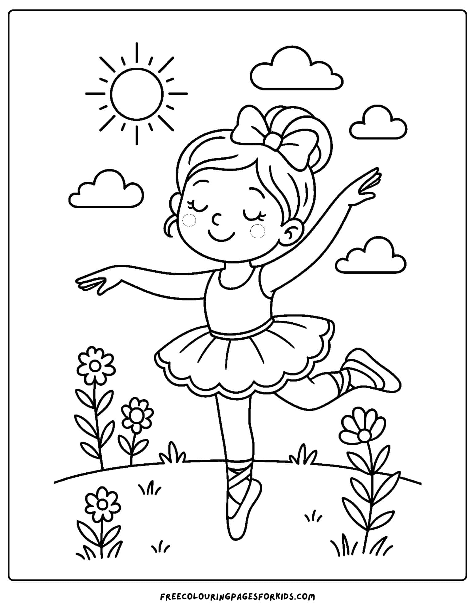 a ballerina dancing with flowers