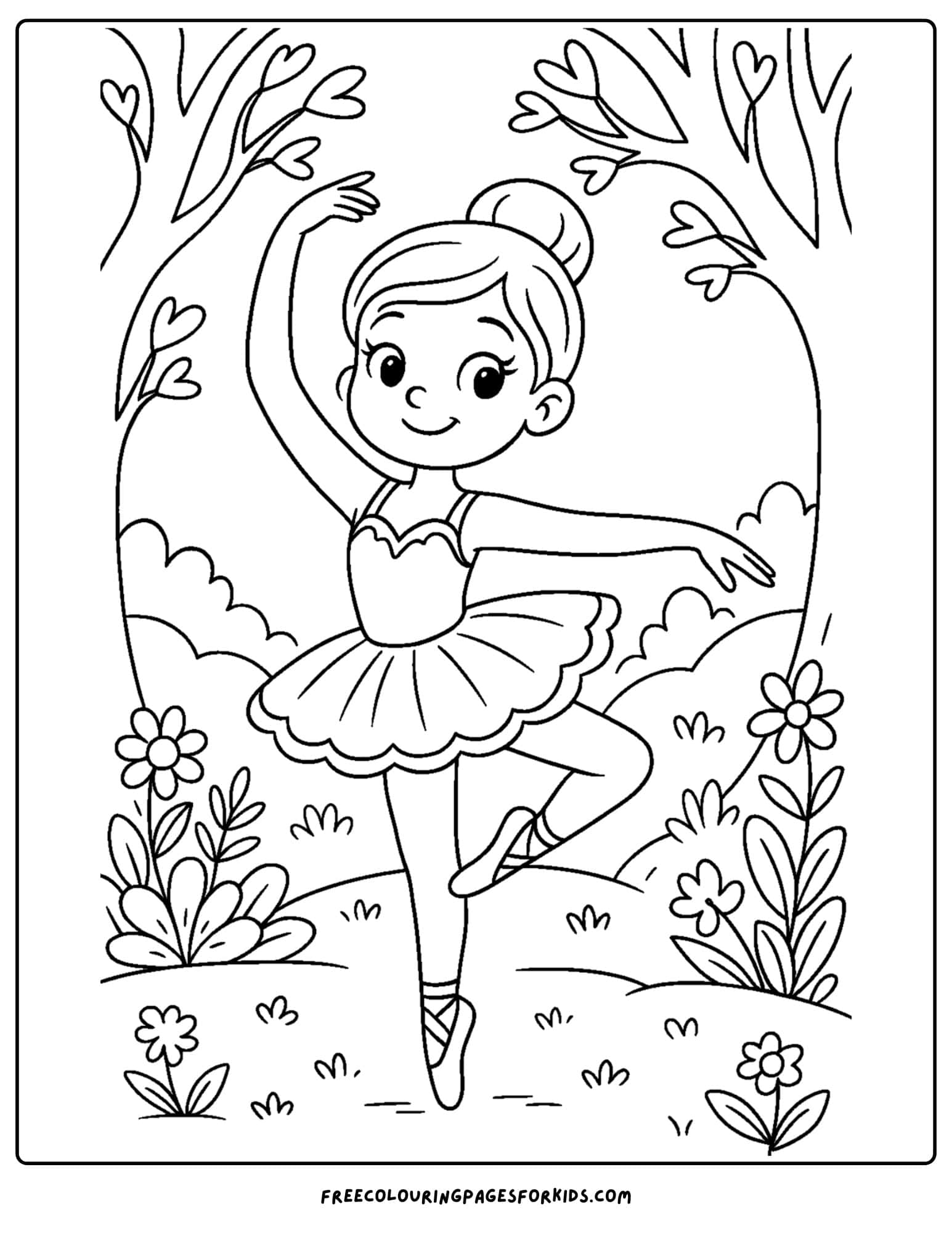 a ballerina dancing in a forest