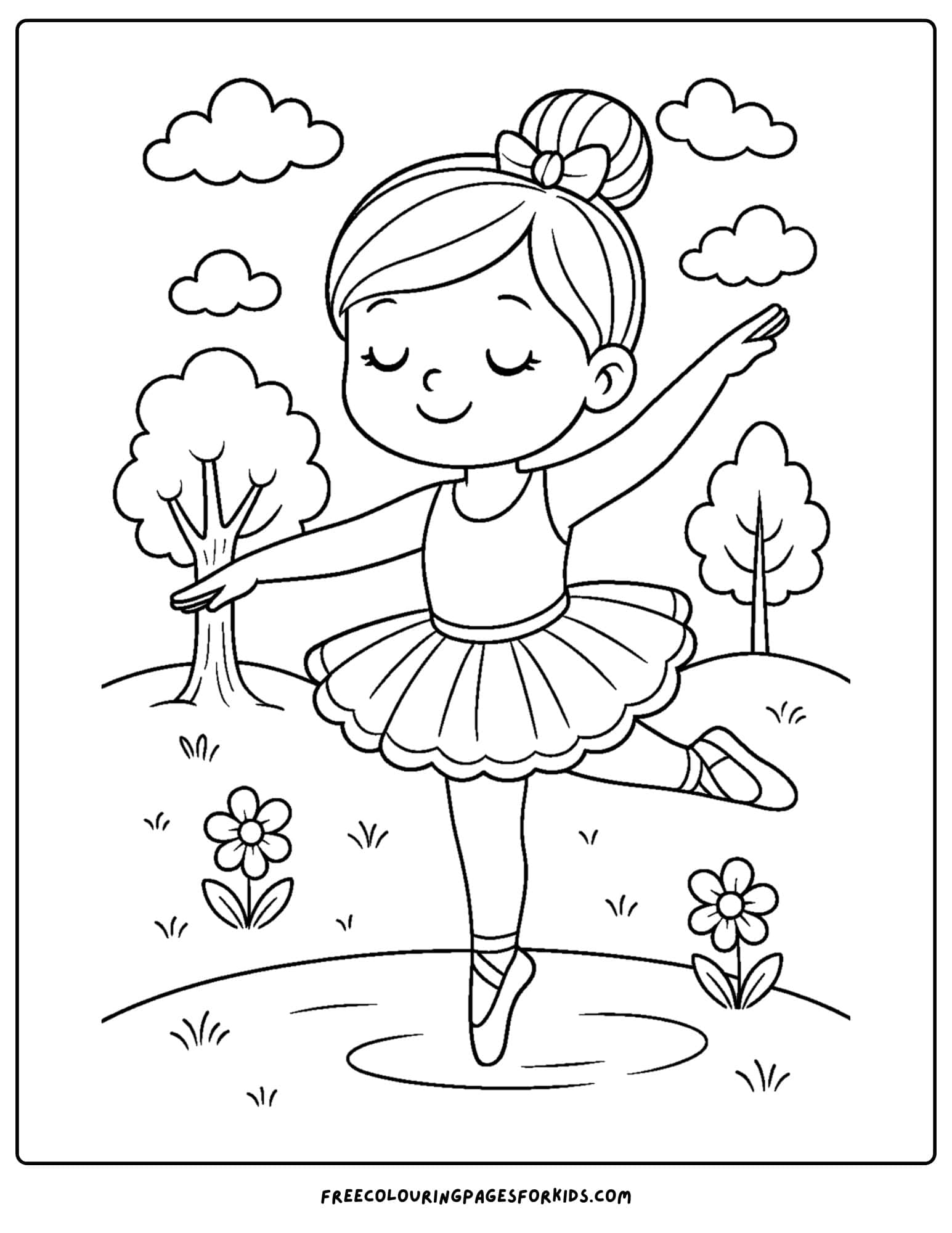 a ballerina dancing outside