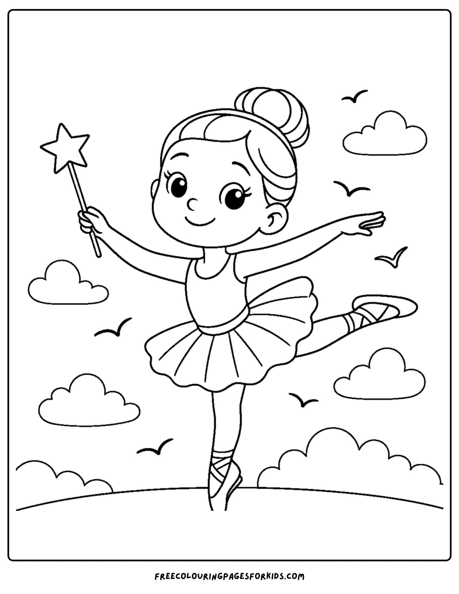a ballerina holding a star wand