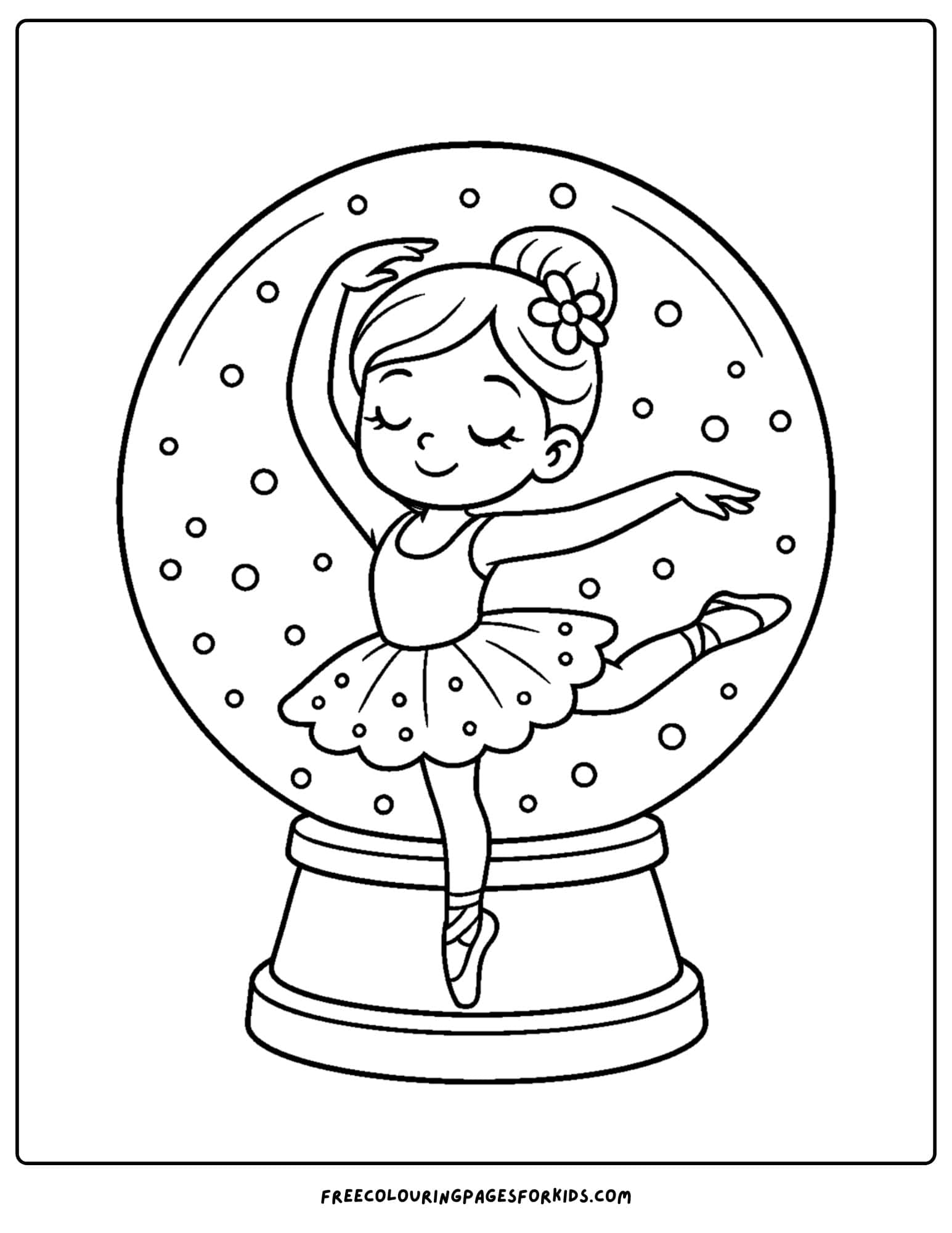 a ballerina inside a snow globe