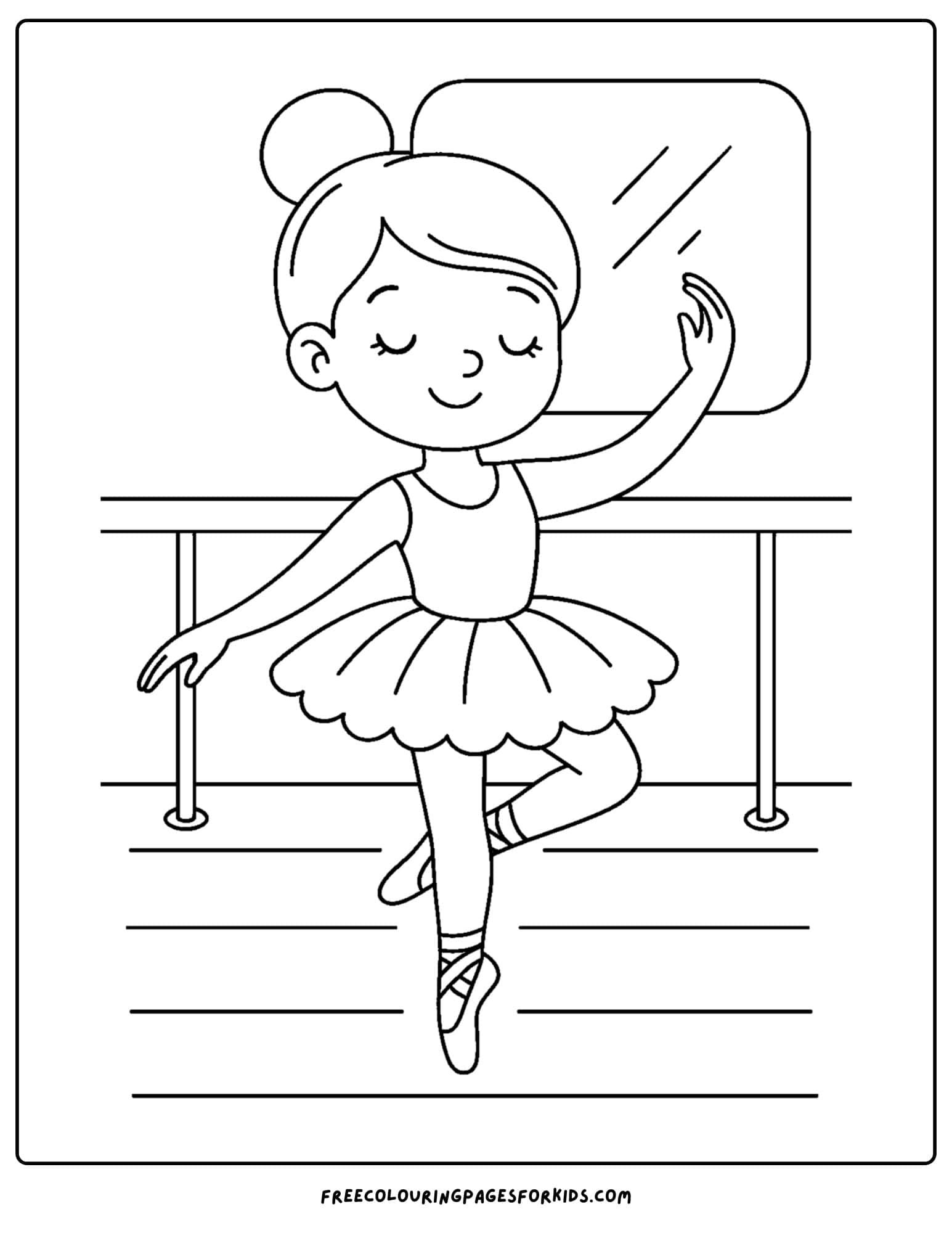 a ballerina practicing in the studio