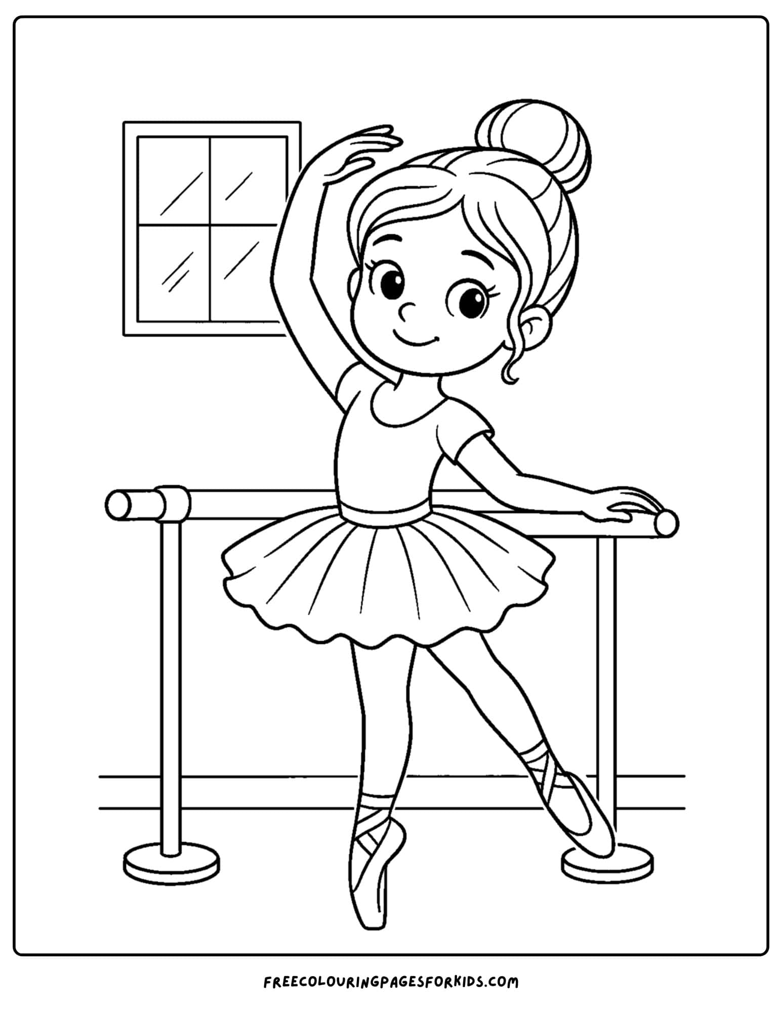 a ballerina practicing a pose on the barre
