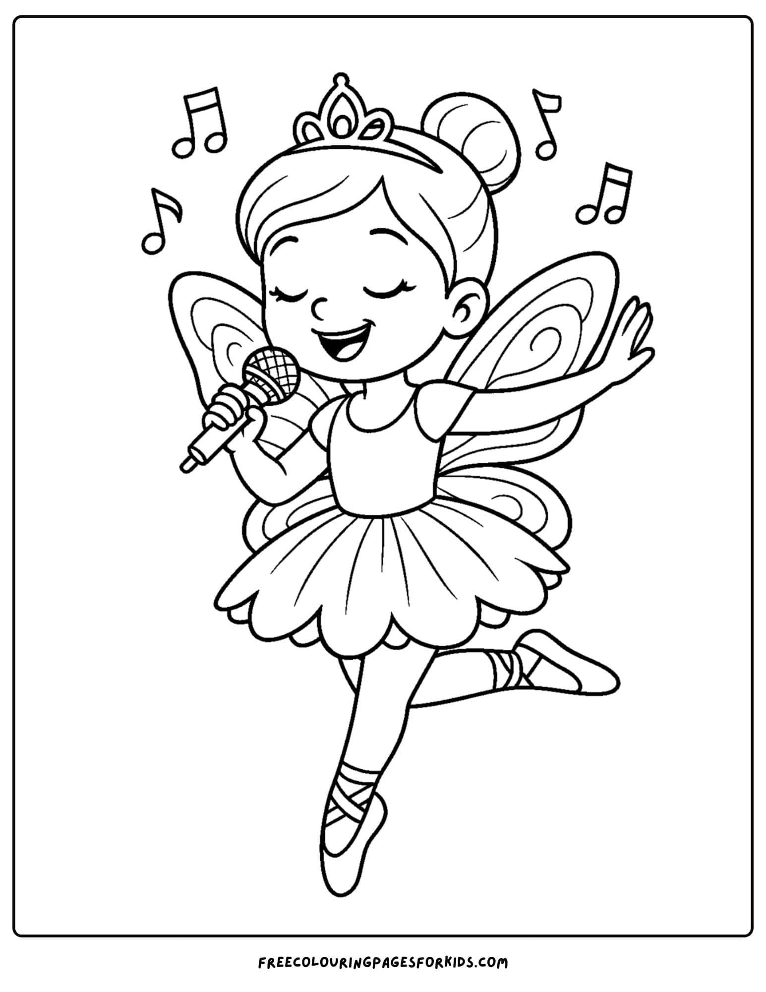 a ballerina singing while dancing