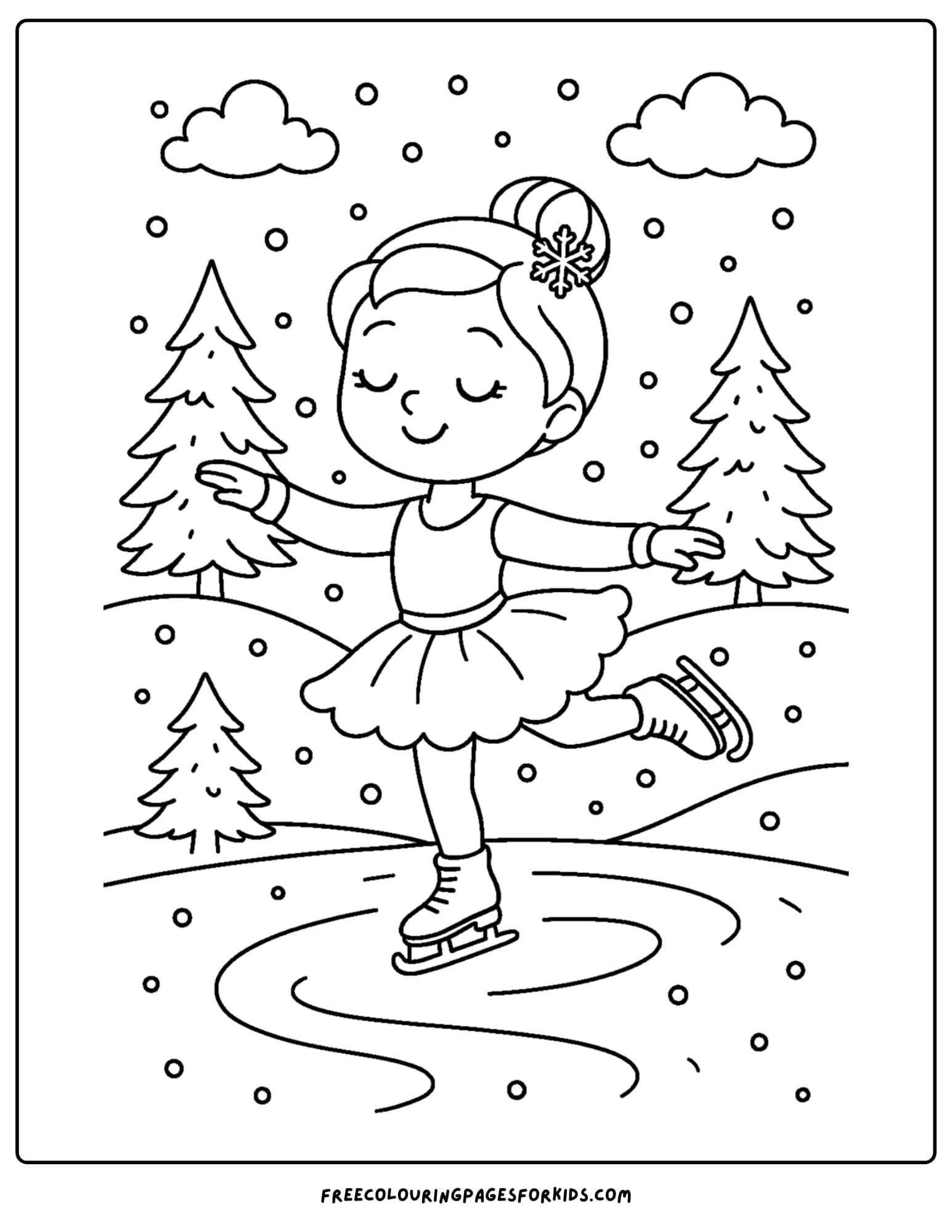 a ballerina skating in the snow