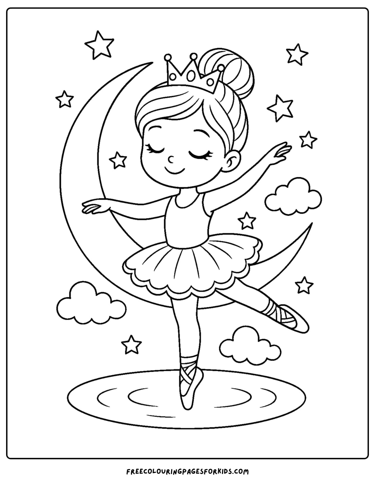 a ballerina spinning in front of the moon