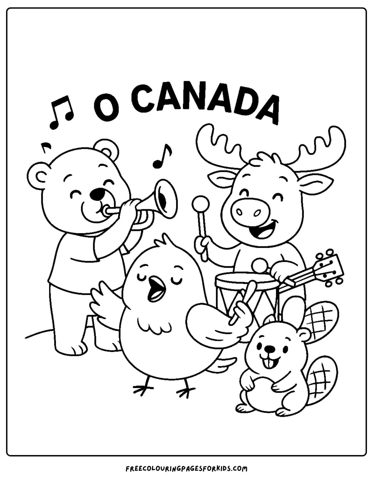 animals signing o canada for canada day