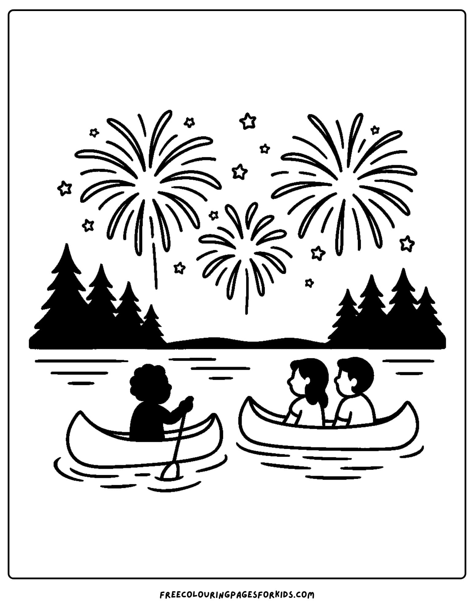 watching fireworks over the lake