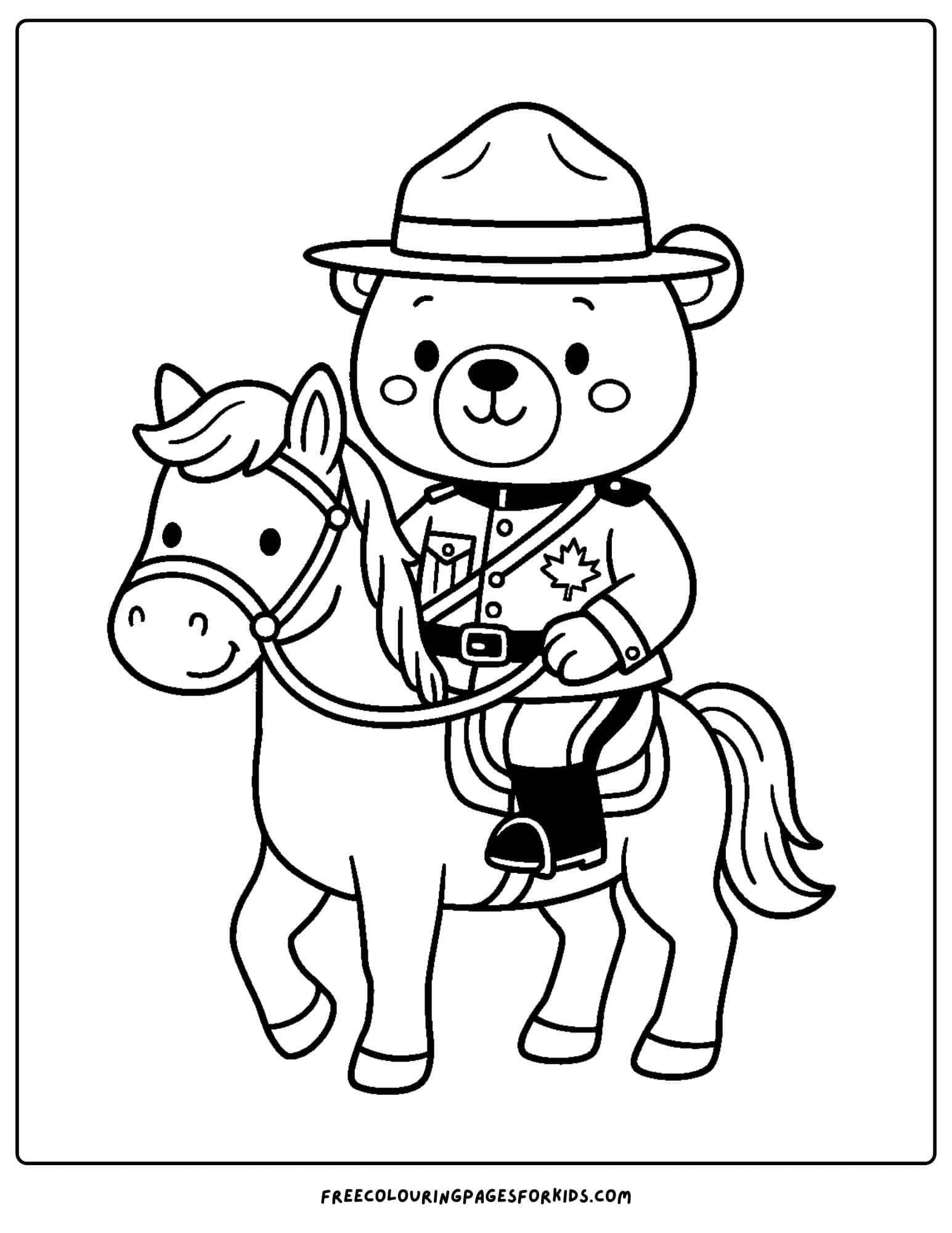 a bear mountie on a horse