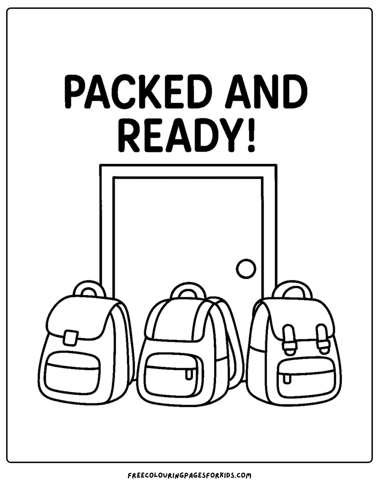 last day of school bags packed to go