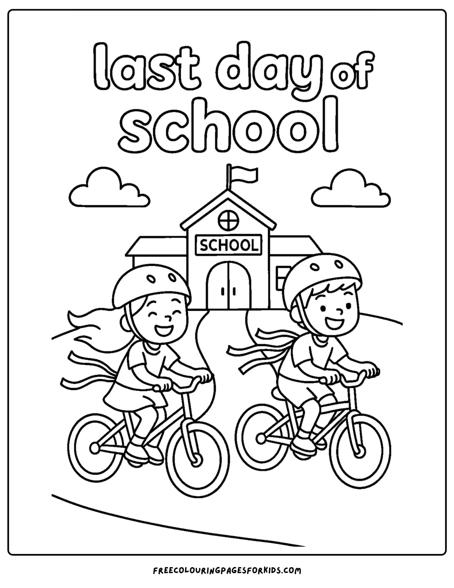 last day of school biking away home