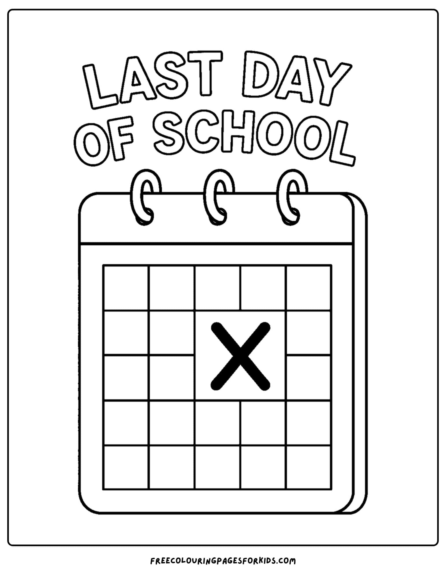 last day of school calendar marking the day