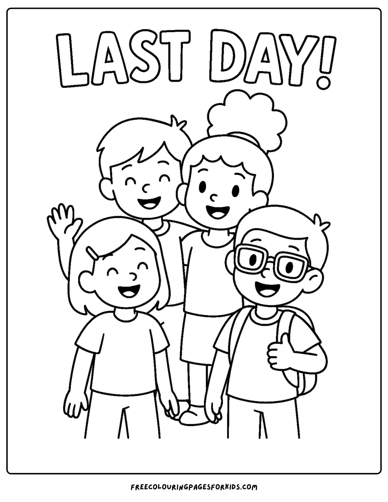 last day of school kids together