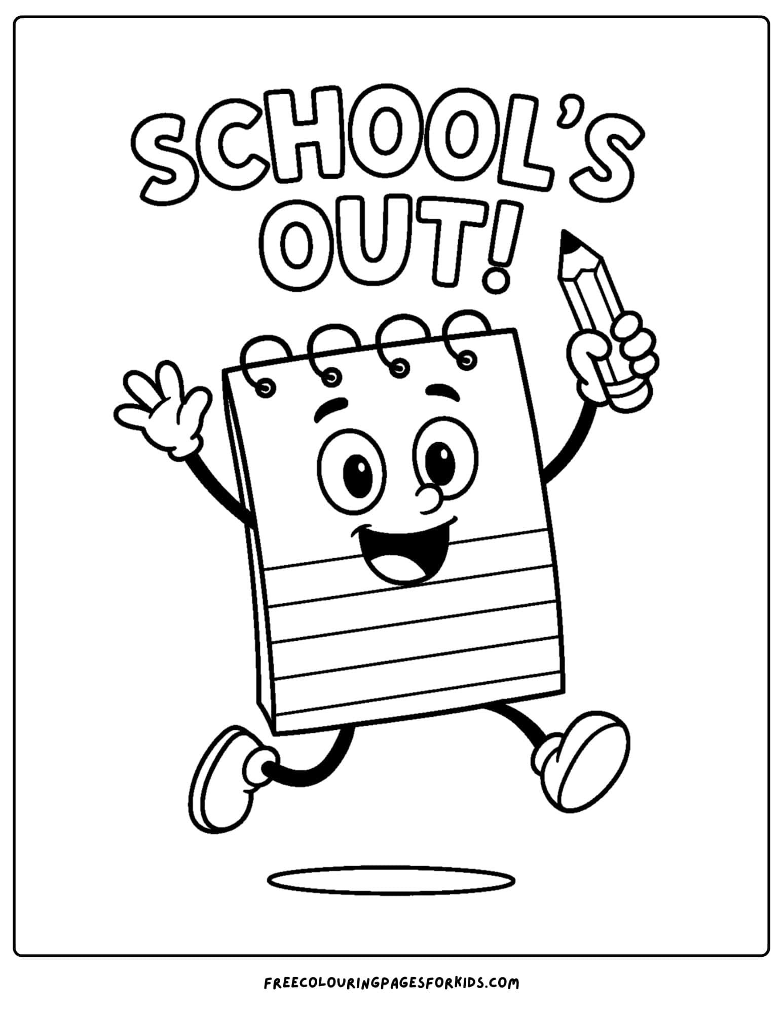 last day of school schools out notepad