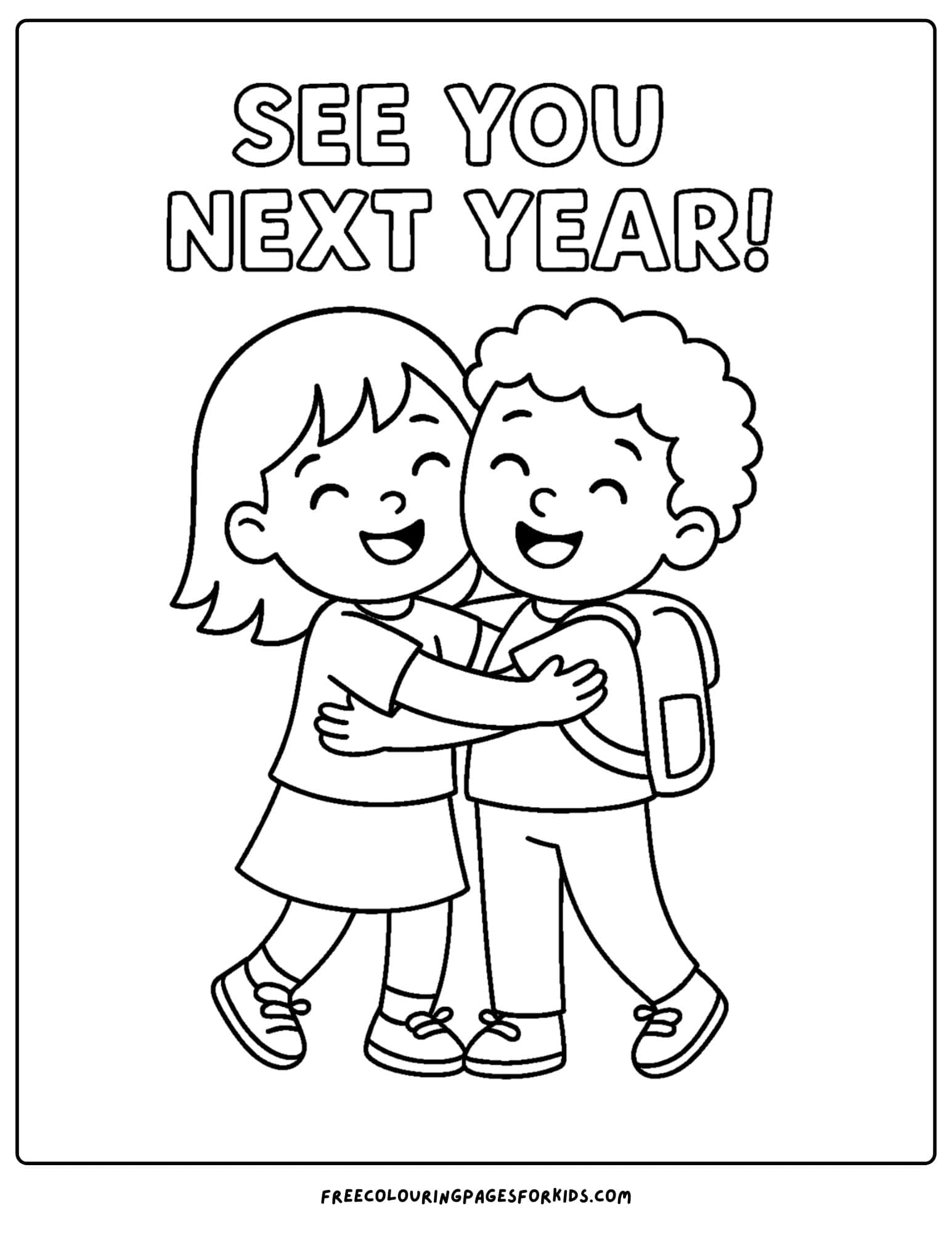 last day of school hugging best friends