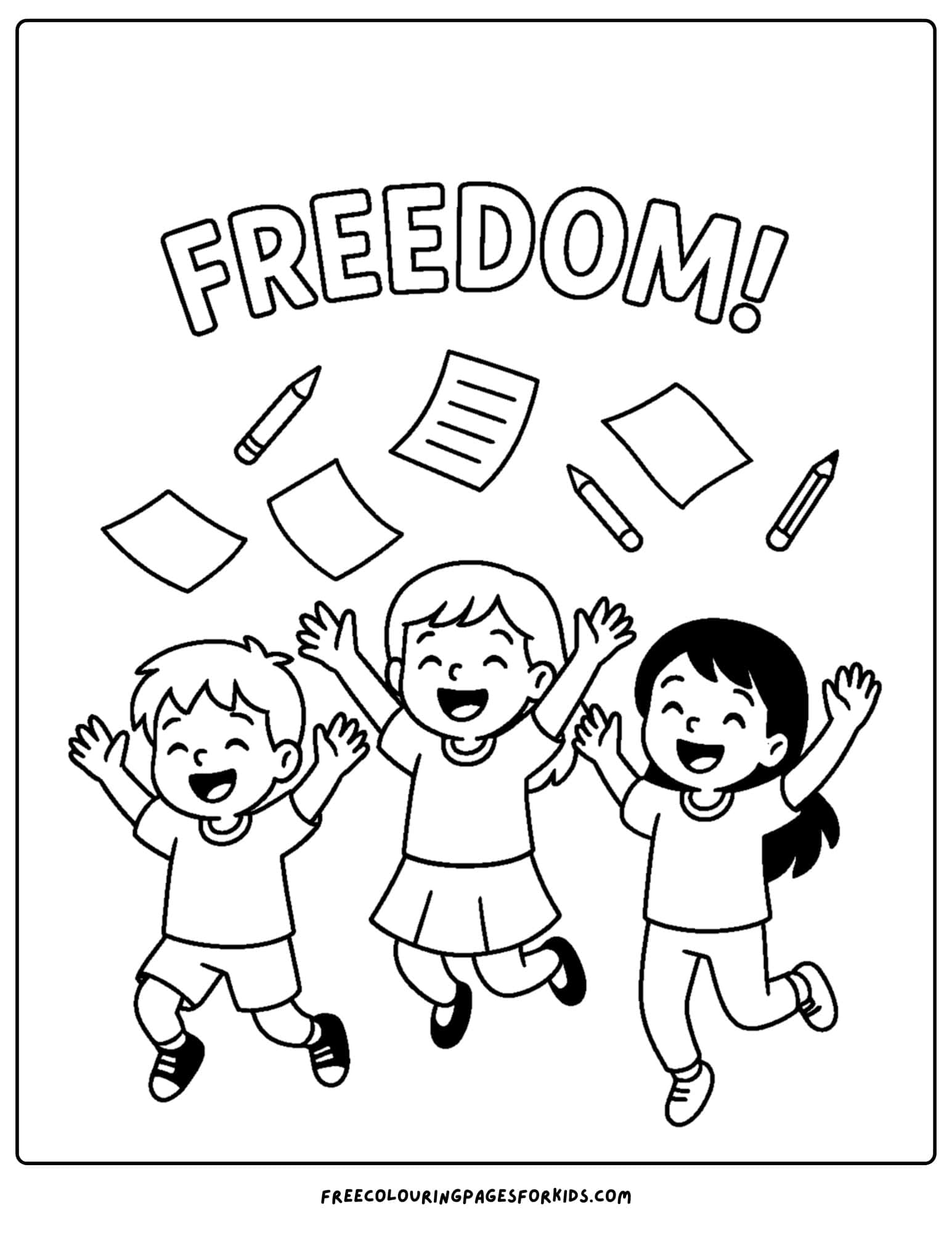 last day of school shouting freedom