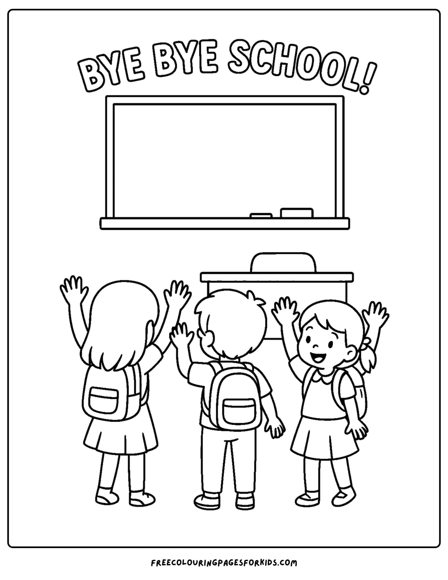 last day of school waving goodbye