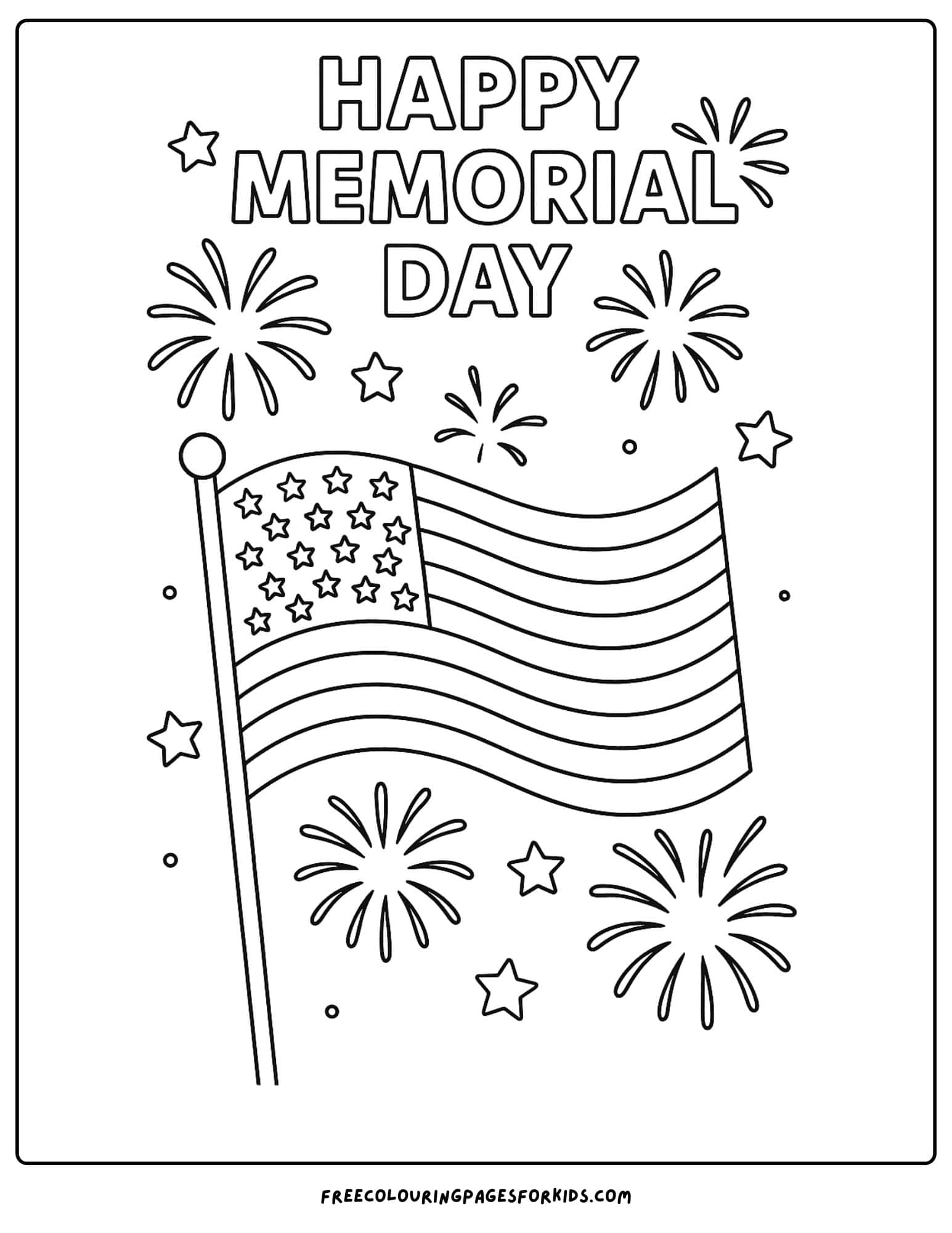 memorial day flag and fireworks