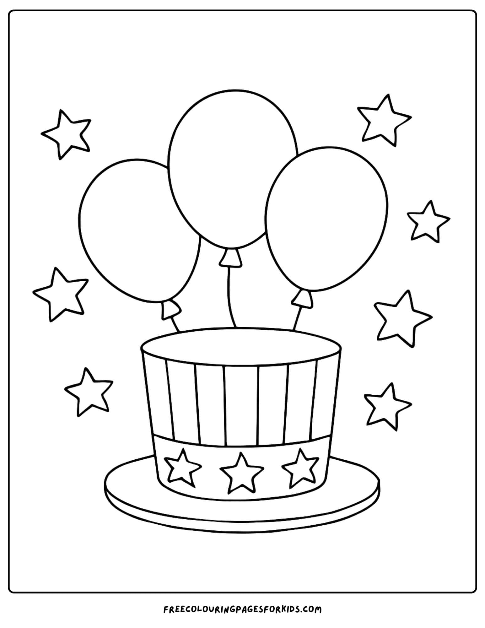 memorial day hat and balloons
