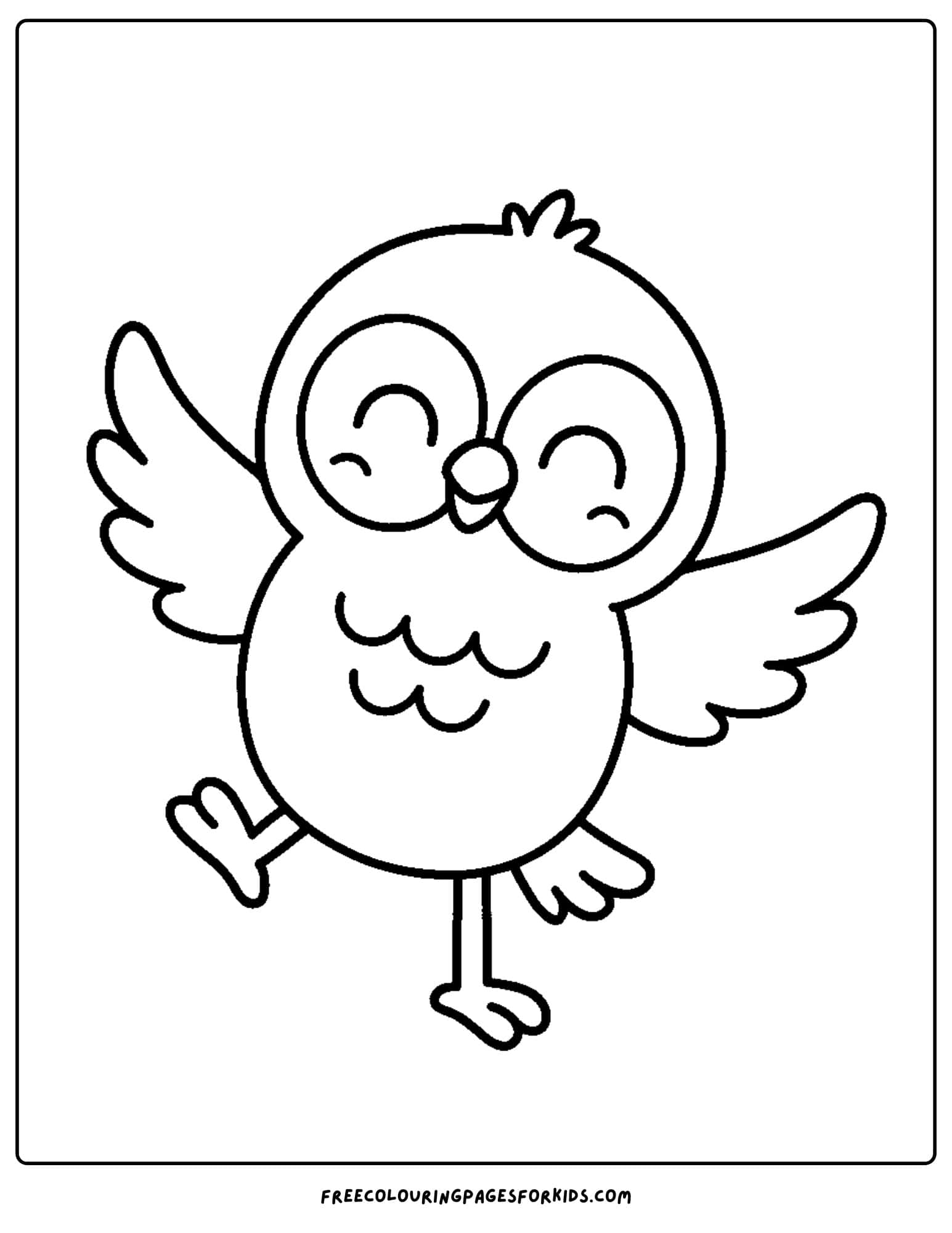 an owl balancing on one leg