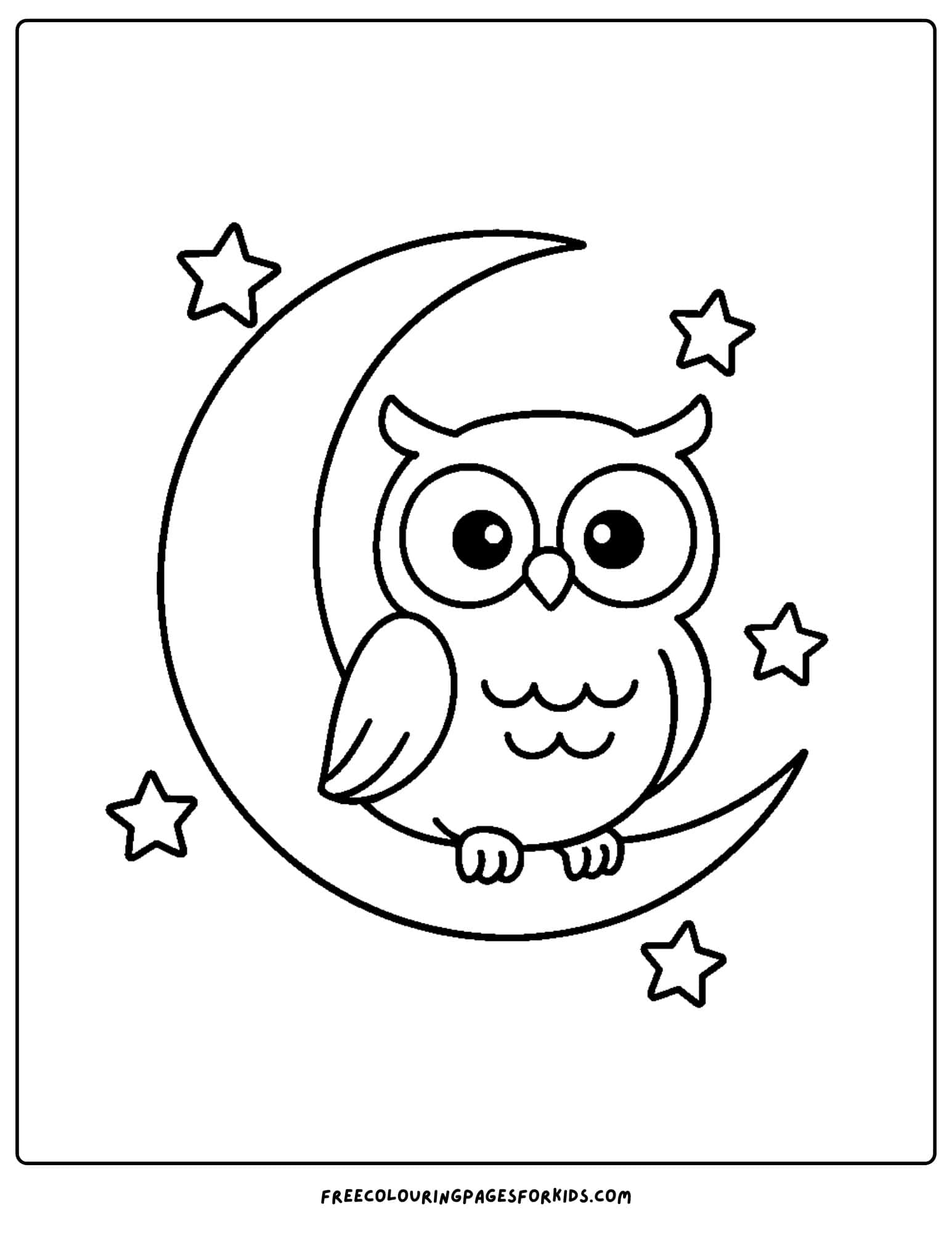 an owl sitting on the moon