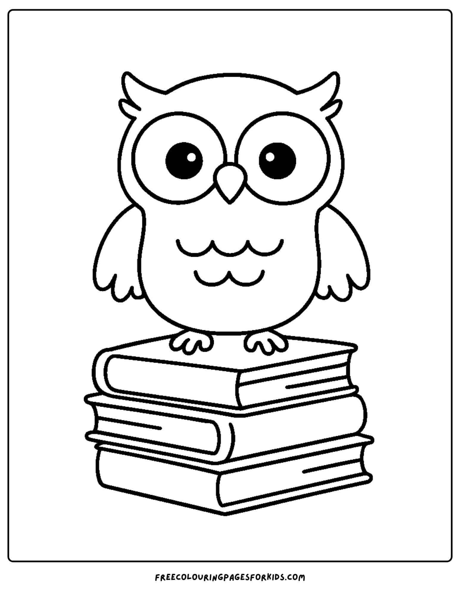 an owl on a stack of books