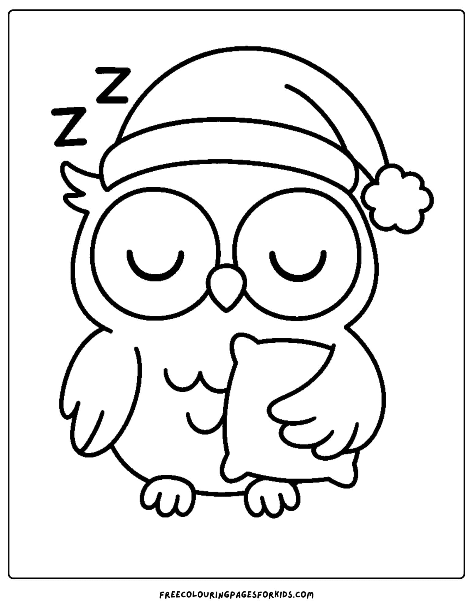 an owl going to sleep with a pillow