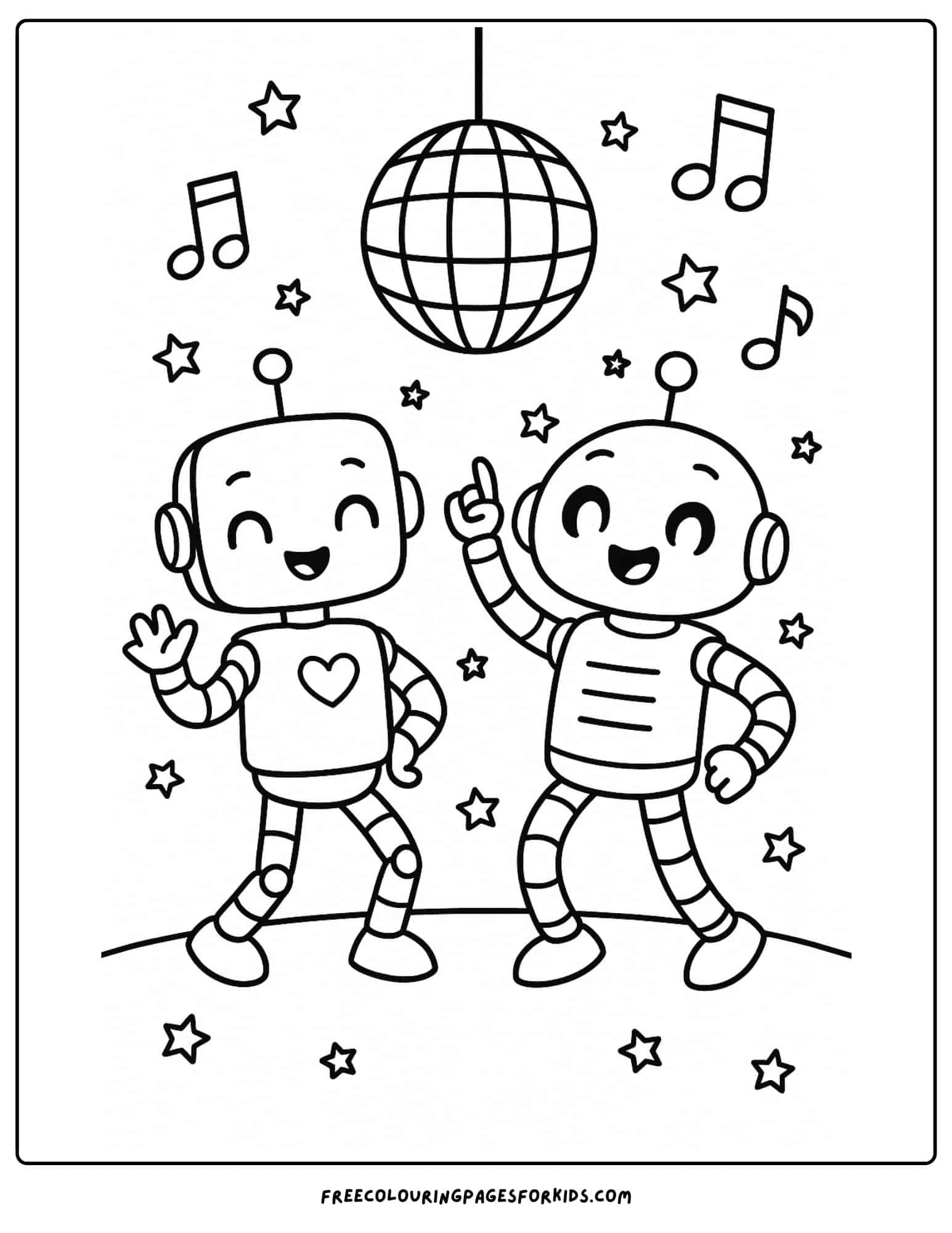robots dancing at a disco