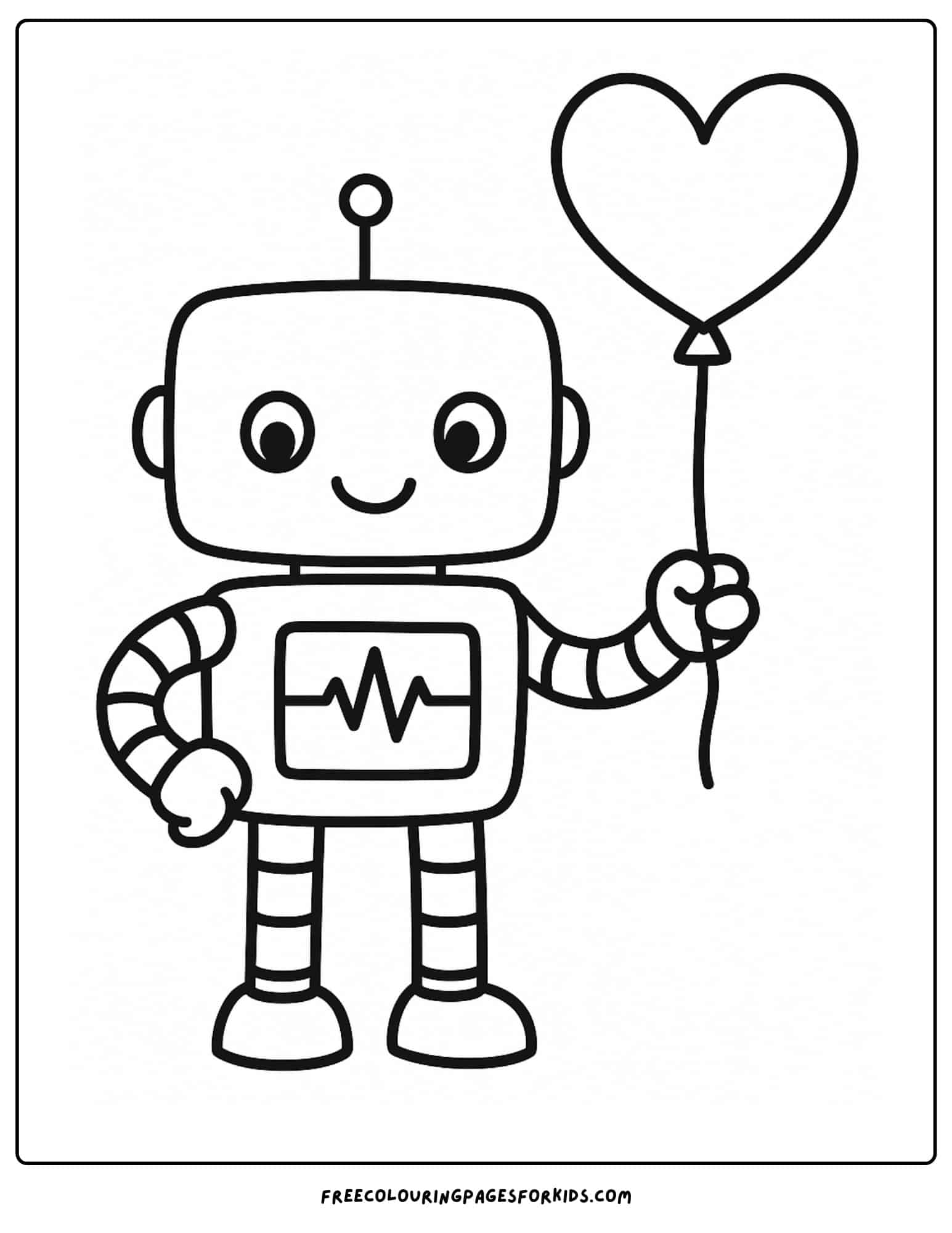 a robot holding a balloon