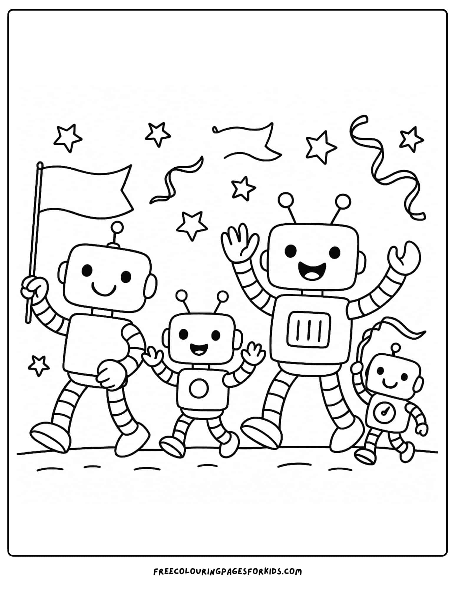 a robot marching parade