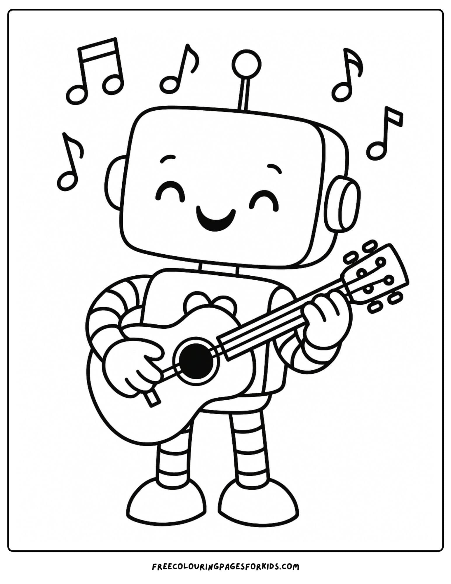 a robot playing a guitar