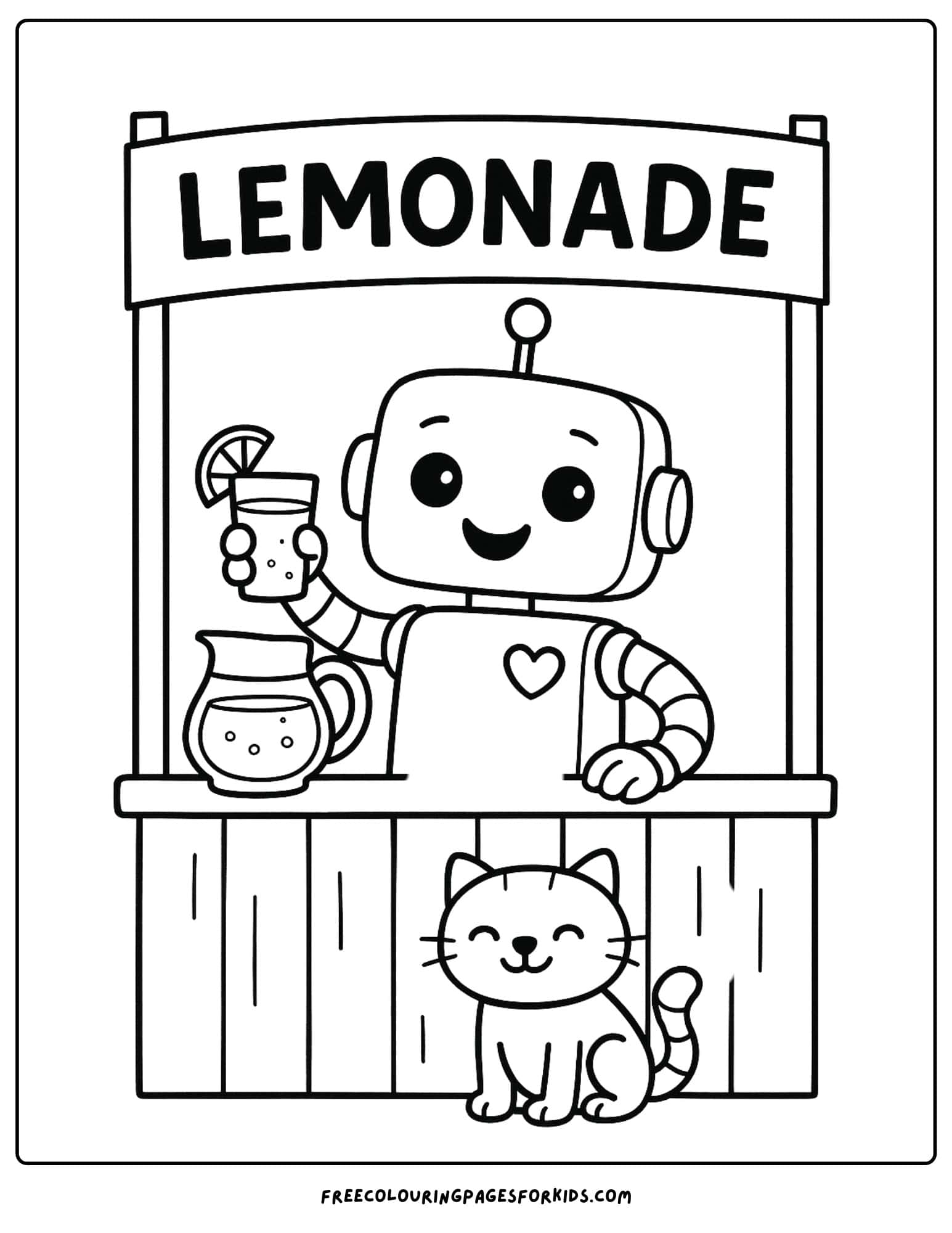 a robot selling lemonade