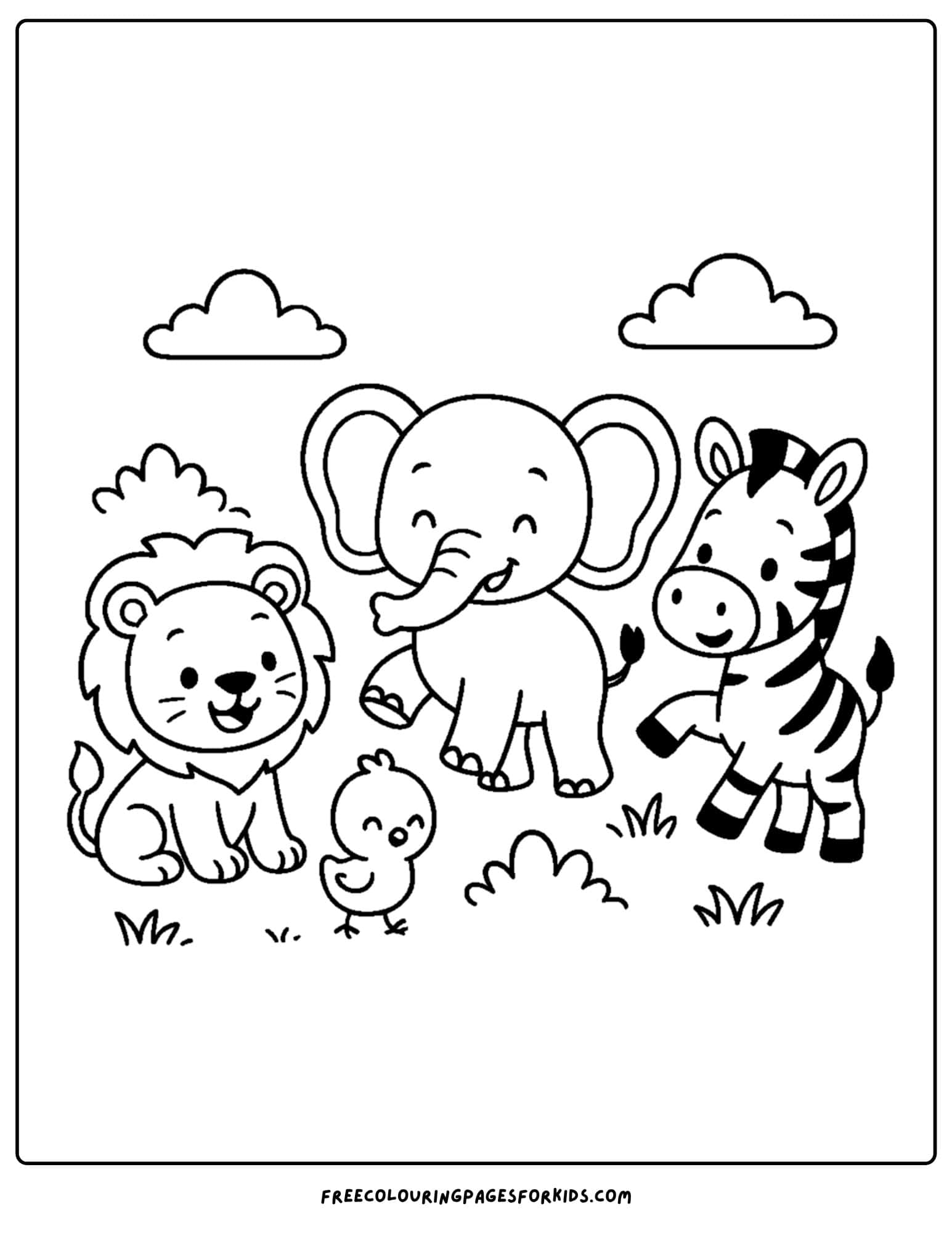 baby animals playing together