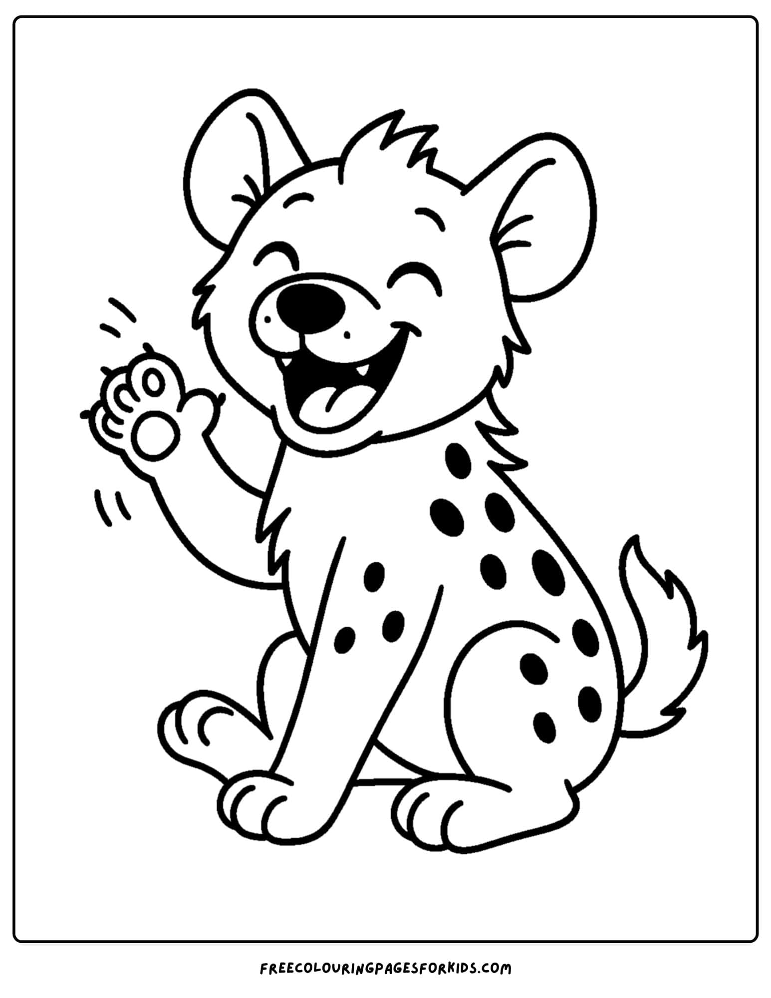 A cute hyena coloring page